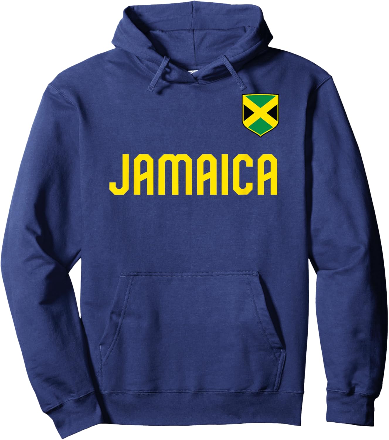 Jamaica Flag Jamaican Vintage Athletic Throwback Souvenir Hoodie - Hoodie | Navy