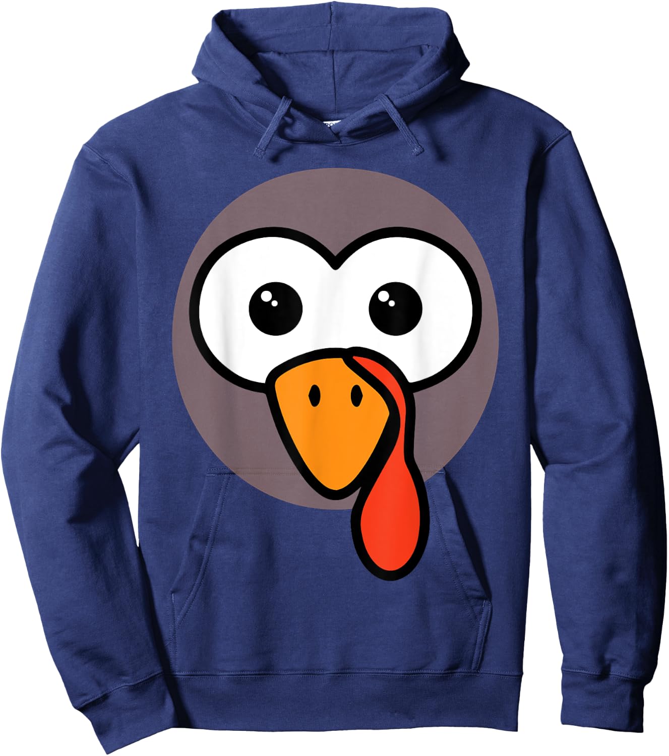 Funny Thanksgiving Silly Turkey Face Hoodie - Hoodie | Navy