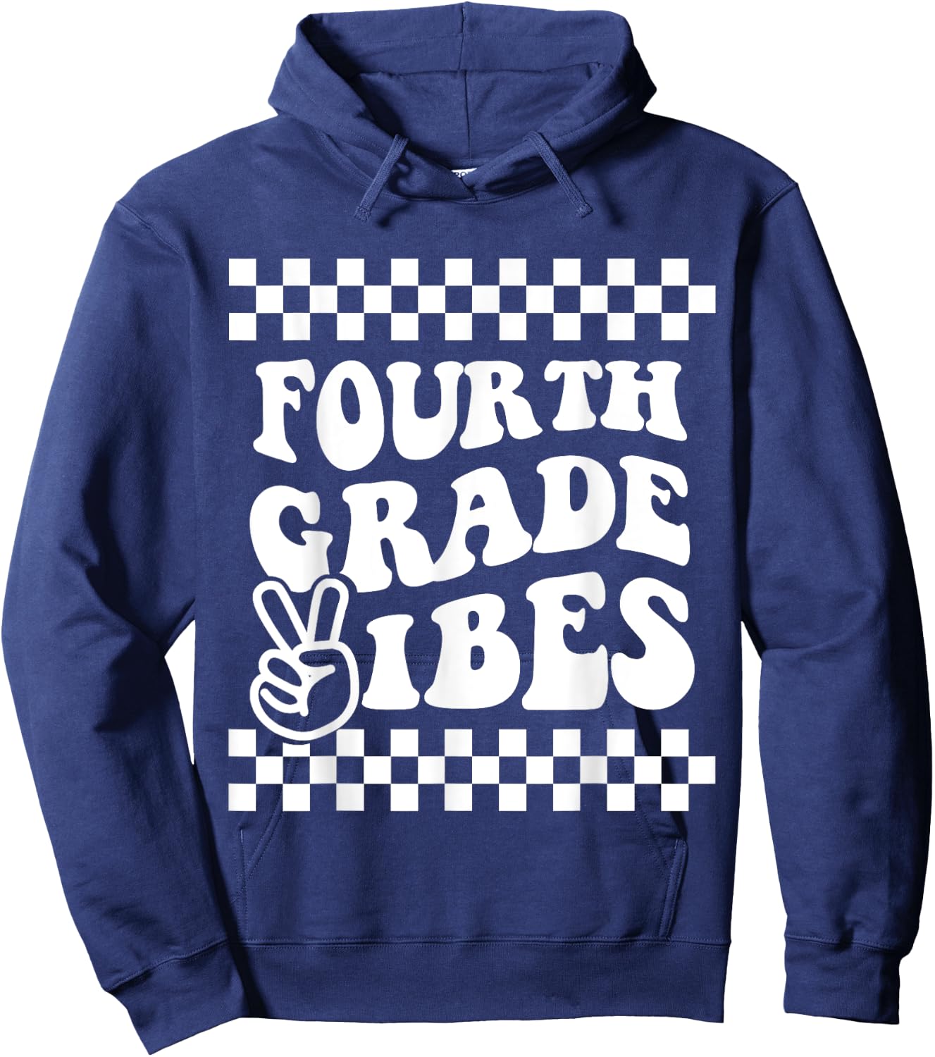 First Day of Fourth Grade Vibes Girls Back to School Boys Hoodie - Hoodie | Navy