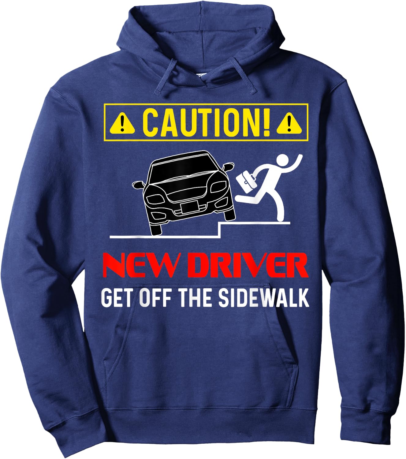 Caution New Driver Funny Student Learner's Permit Licensed Hoodie - Hoodie | Navy