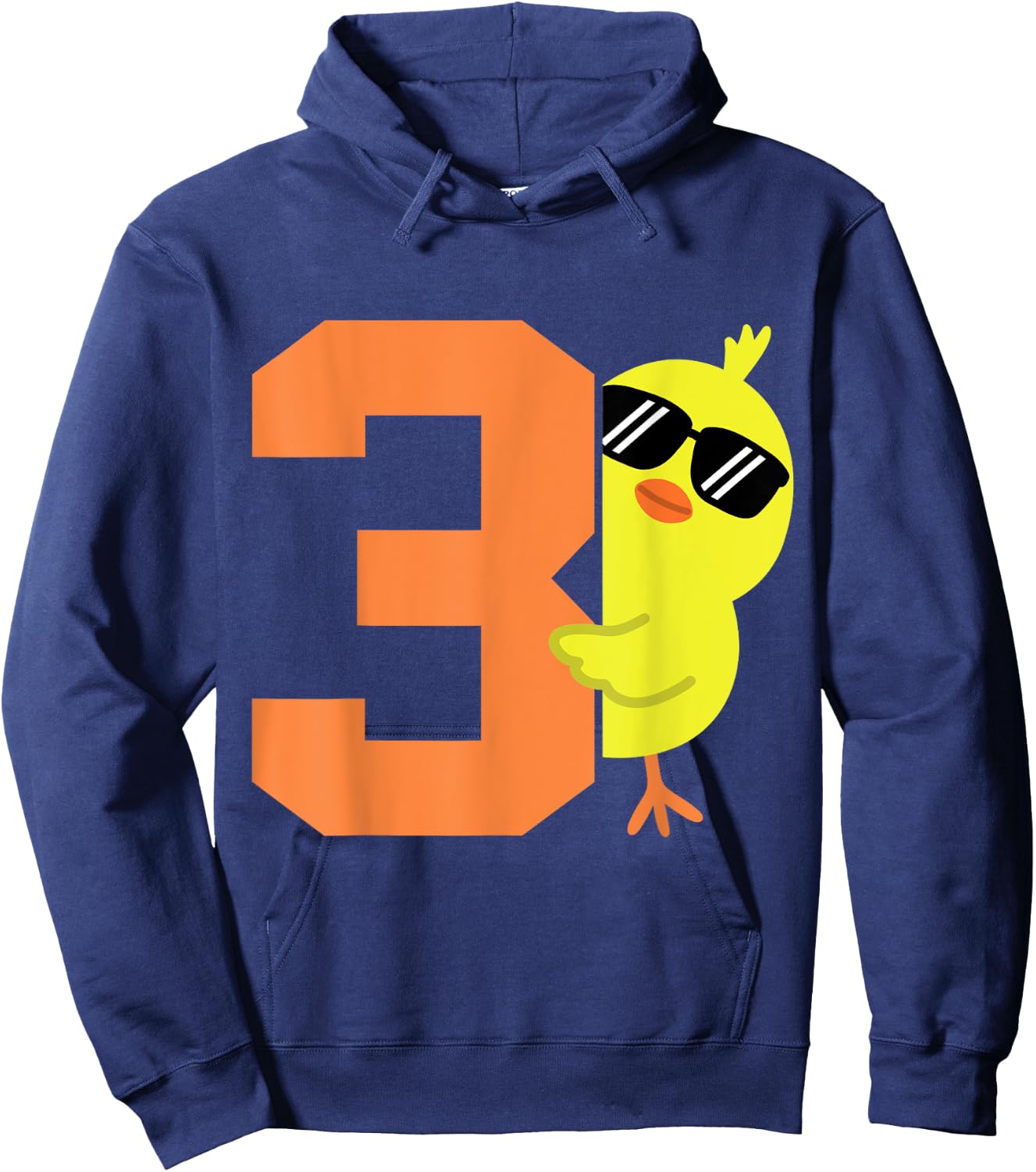 Kids 3rd Birthday Chicken Themed Cute 3 Year Old Boys Chick Hoodie - Hoodie | Navy