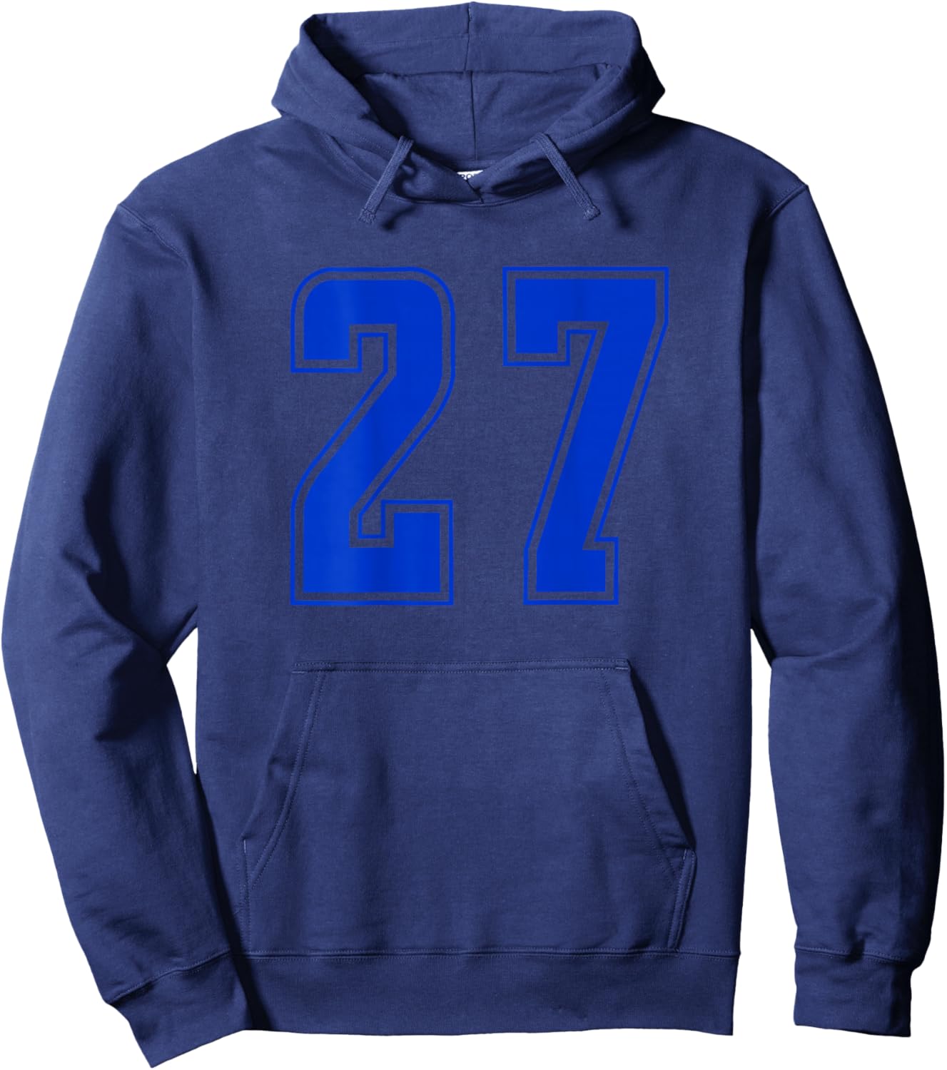 Blue Royal Number 27 Team Junior Sports Numbered Uniform Hoodie - Hoodie | Navy