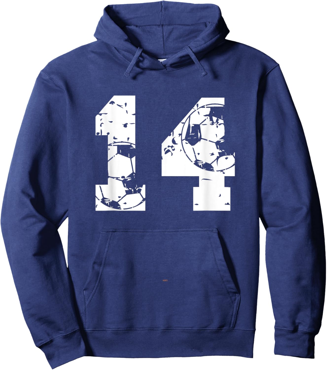 Soccer 14th Birthday 14 Years Old Ball Number Kid Boy Hoodie - Hoodie | Navy