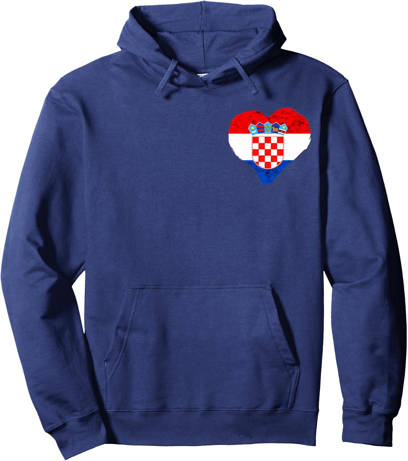 Croatia Heart Croatian Flag Emblem Croatian Roots Hrvatska Hoodie - Hoodie | Navy