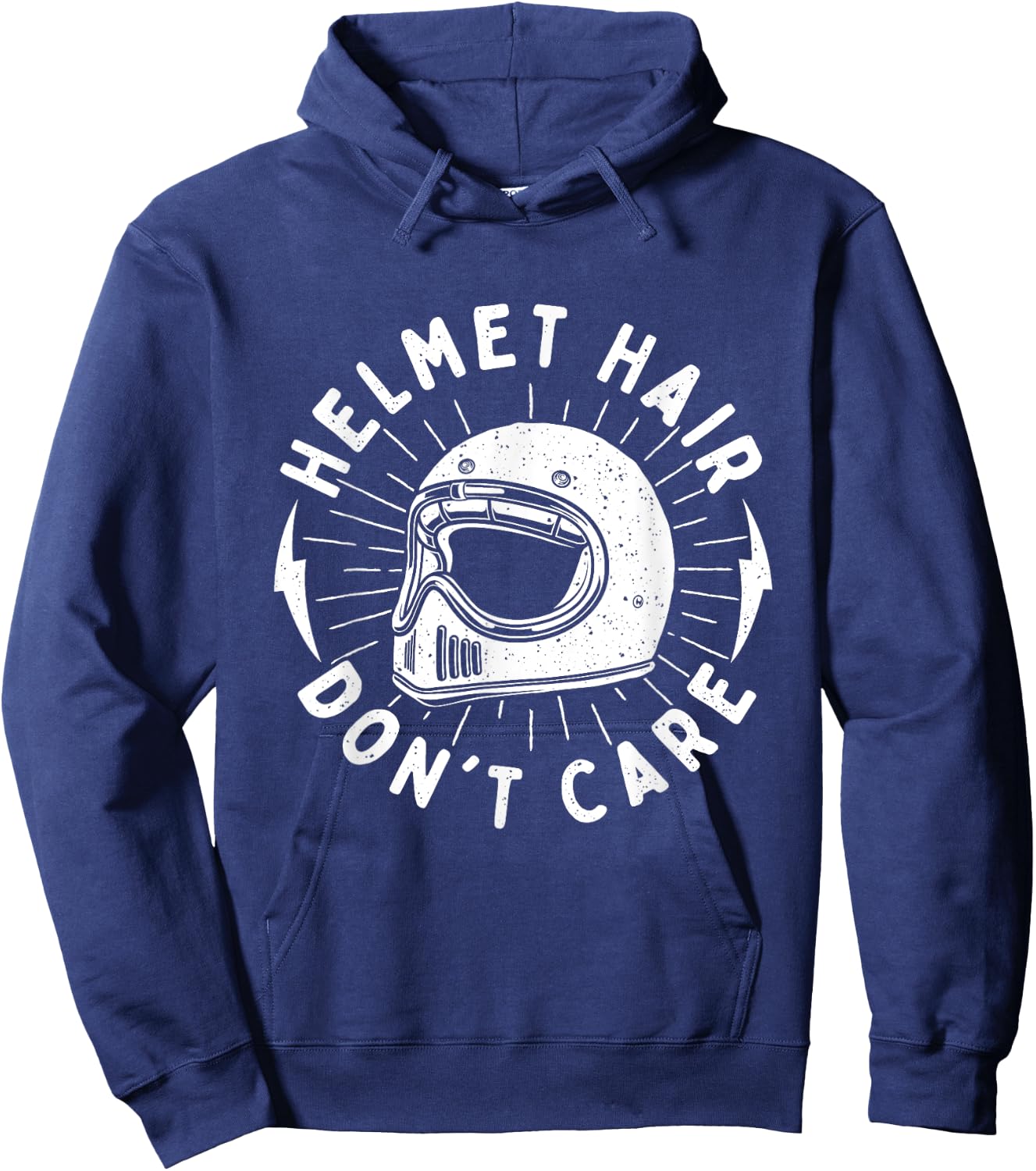 Helmet Hair Don't Care - Biker Motorcycle Bike Lover Riding Hoodie - Hoodie | Navy
