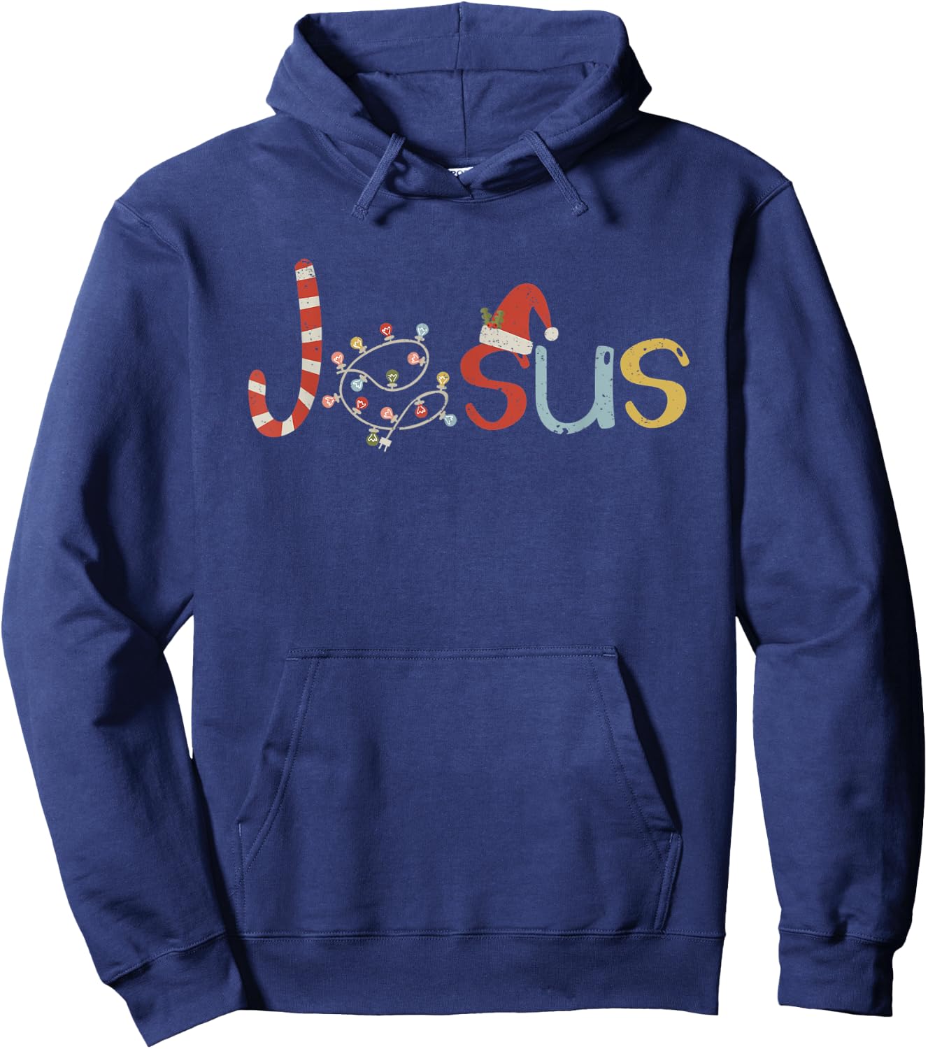 Jesus Candy Cane Funny Christmas Loves Christ Religous Hoodie - Hoodie | Navy