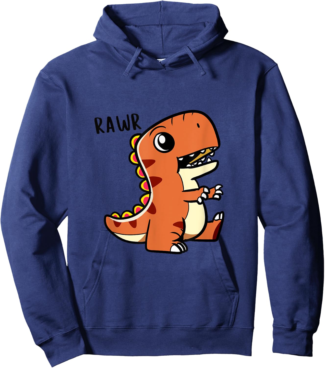 Kids Dino Rawr Trex Cartoon Dinosaur Monster Hoodie - Hoodie | Navy