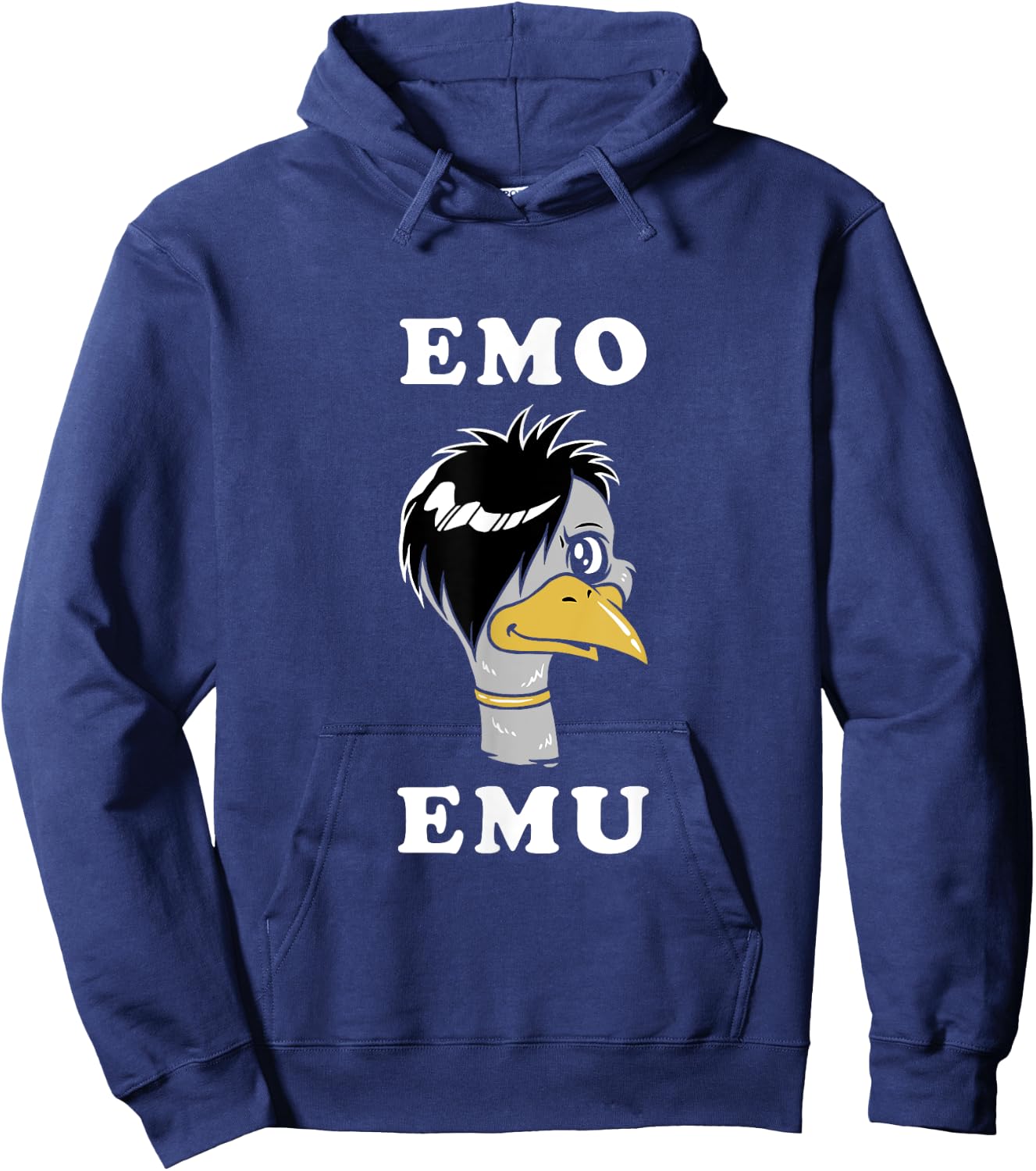 Emo Emu Funny Metal Gothic Emu Bird Hoodie - Hoodie | Navy