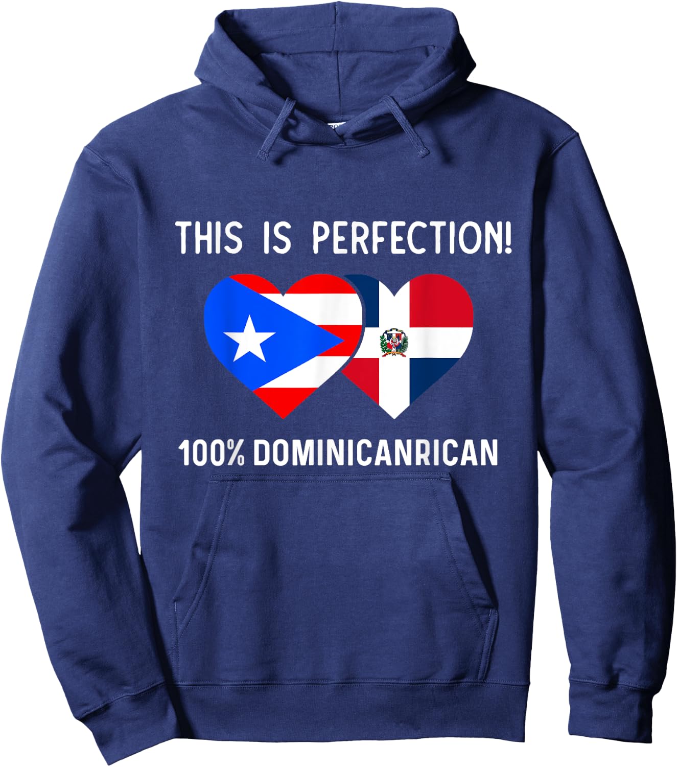 Half Puerto Rican Half Dominican Flag Boris Domis PR RD Hoodie - Hoodie | Navy