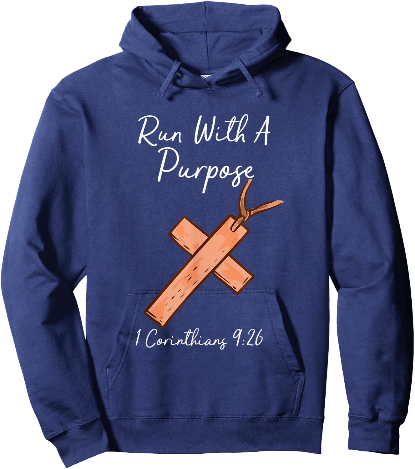 Run With A Purpose I Christianity I Christian Faith Hoodie - Hoodie | Navy