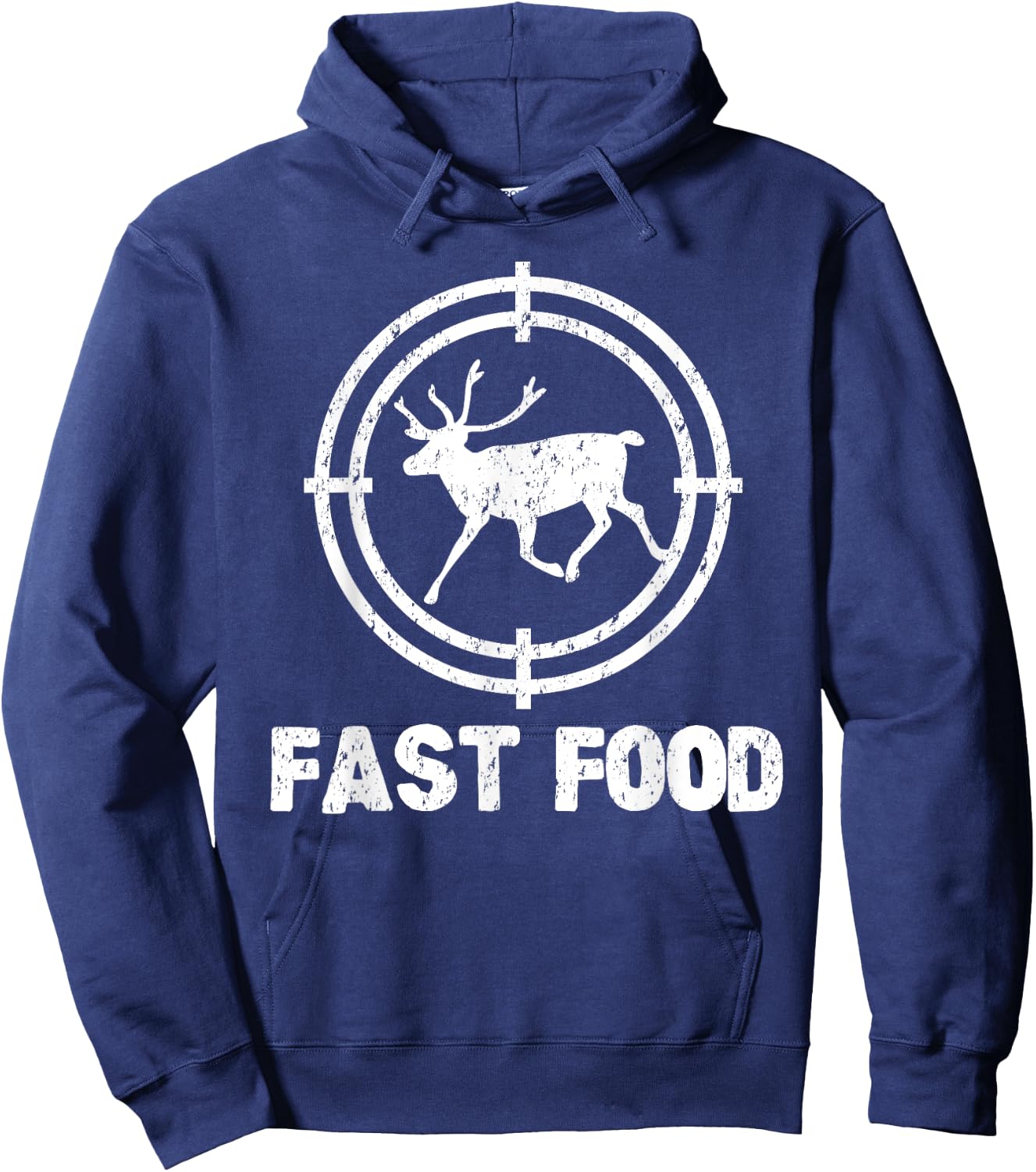 Funny Fast Food Deer Hunting Hunter Gift Hoodie - Hoodie | Navy