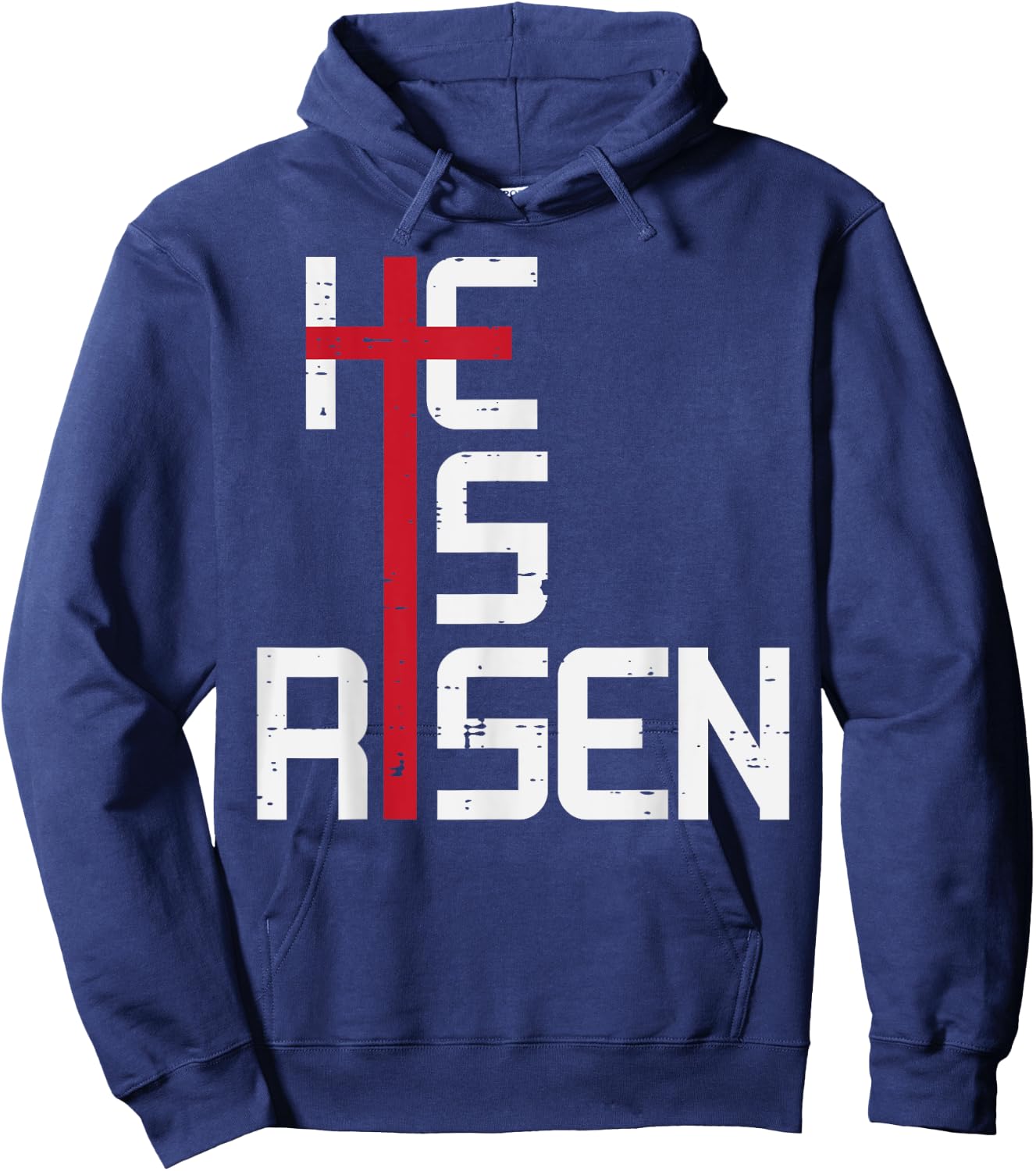 He Is Risen Cross Jesus Easter Christian Religious Men Teens Hoodie - Hoodie | Navy