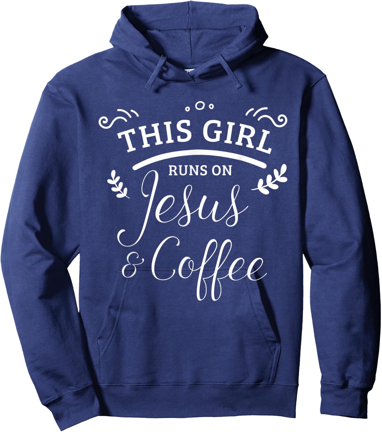 This Girl Runs On Jesus & Coffee Christian Women Hoodie - Hoodie | Navy