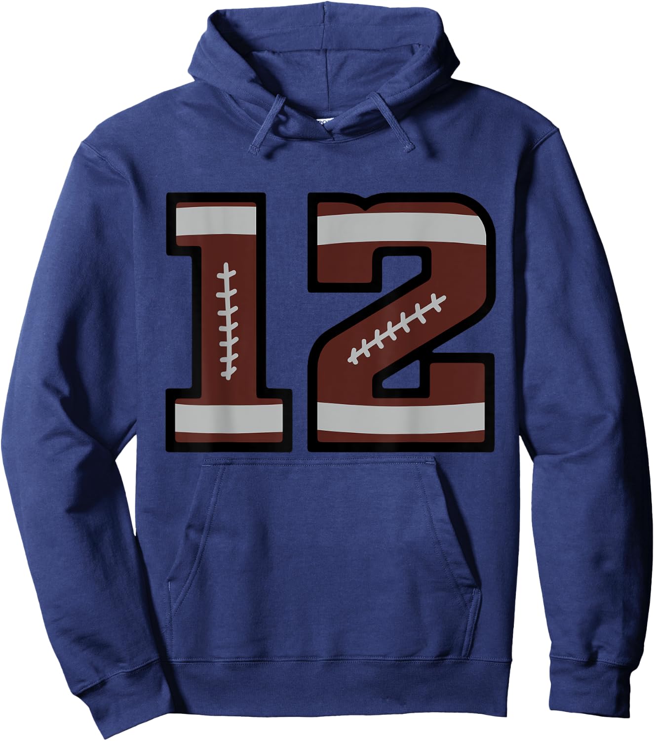 Football Number #12 Hoodie - Hoodie | Navy