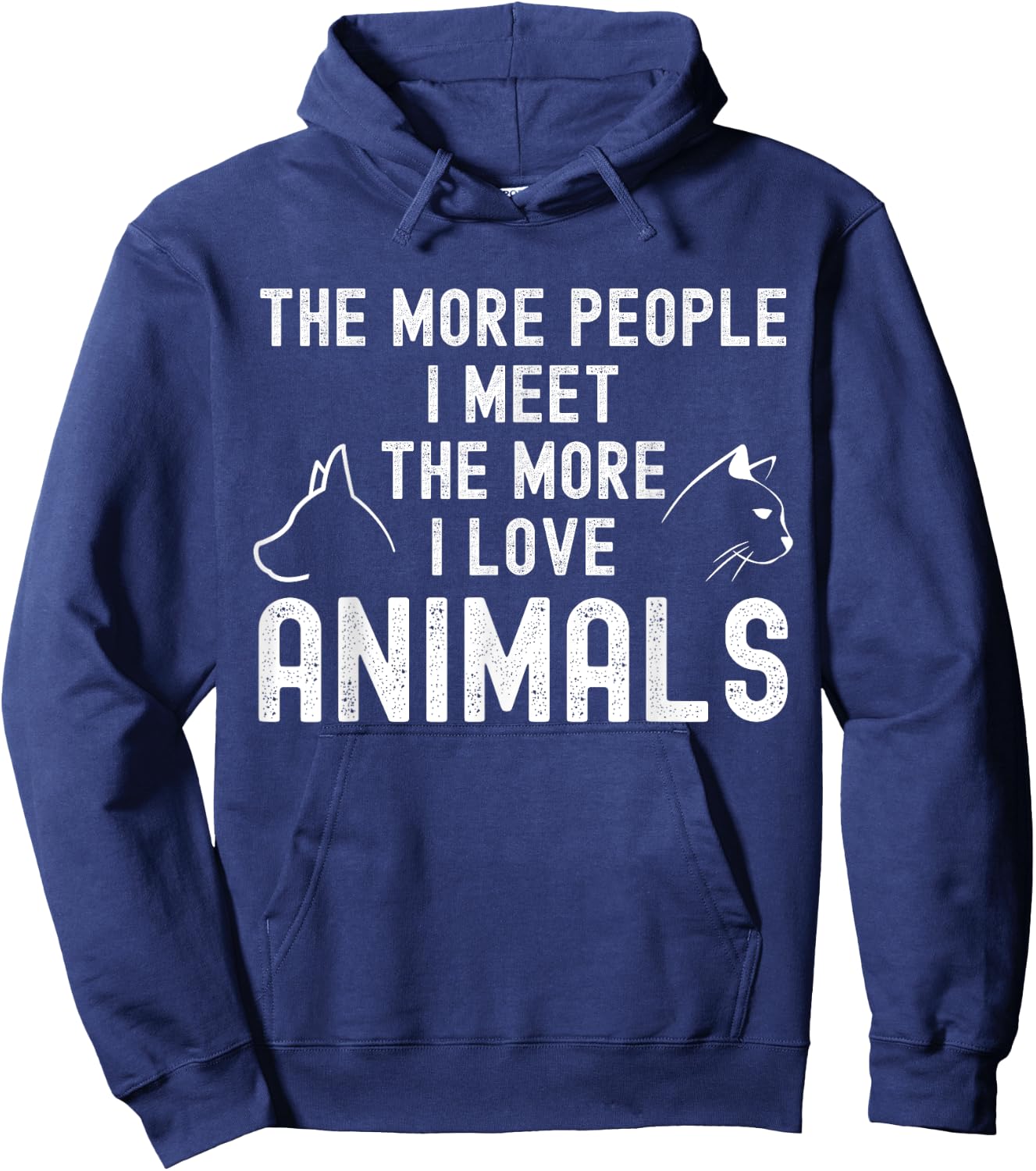 The More People I Meet The More I Love Animals Hoodie - Hoodie | Navy