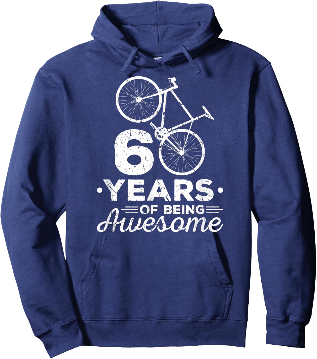 60 Years Of Being Awesome Road Bike Cycling Bicycle Hoodie - Hoodie | Navy