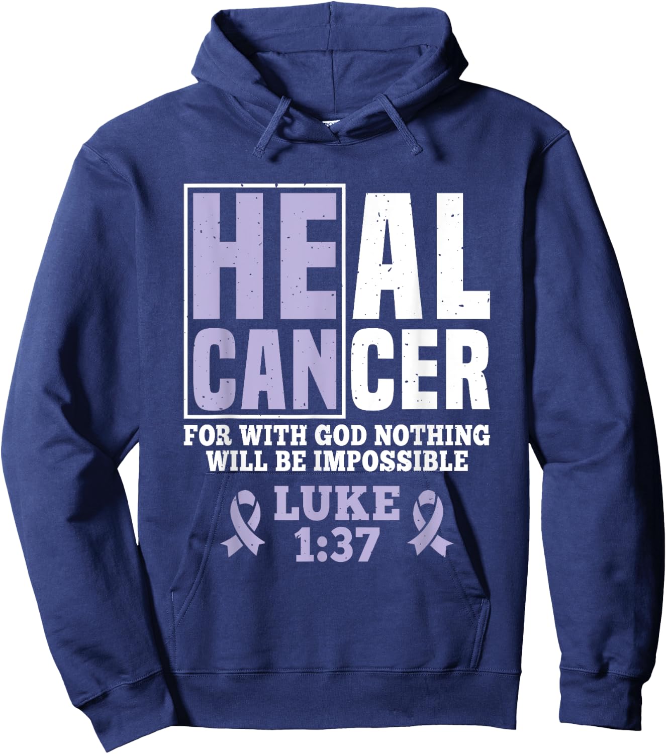 My God is Stronger Than Esophageal Cancer Survivor Hoodie - Hoodie | Navy