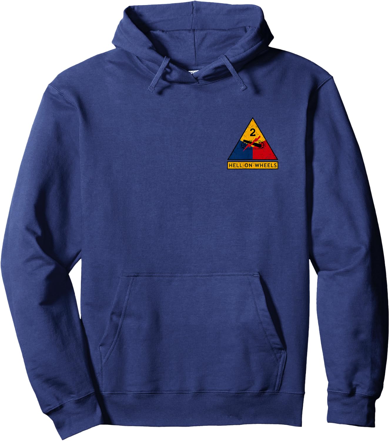 2nd Armored Division M4 Sherman WW2 Tank Front & Back Print Hoodie - Hoodie | Navy