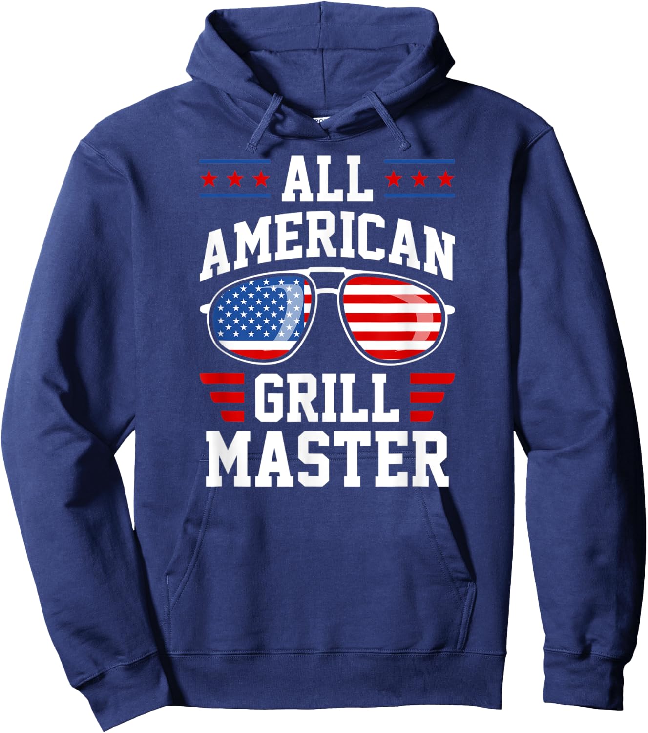 All-American Grill Master USA American Flag Patriotic Women Men Hoodie - Hoodie | Navy