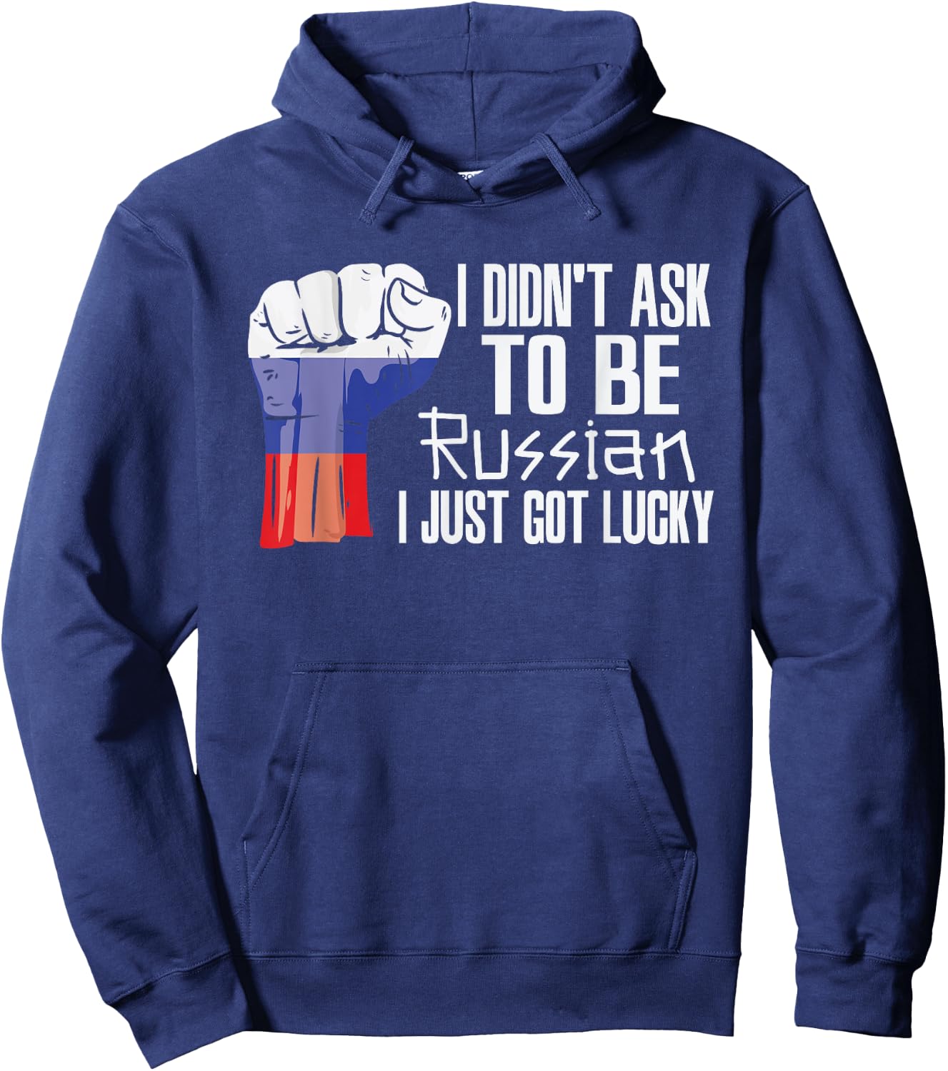 Russian Russia Flag Grown Russian Roots Russian Patriot Hoodie - Hoodie | Navy