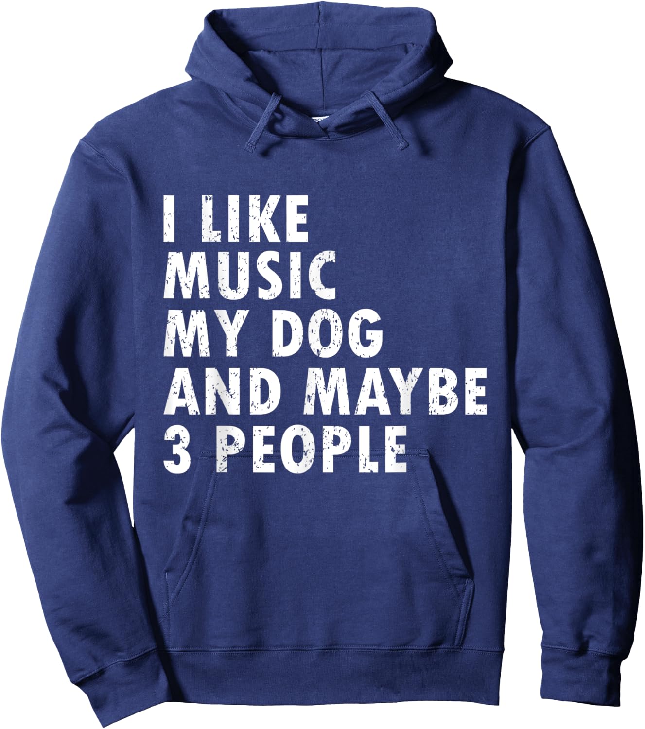 I Like Music My Dog Funny Music Lover Dog Lover Music & Dogs Women Kids Hoodie - Hoodie | Navy