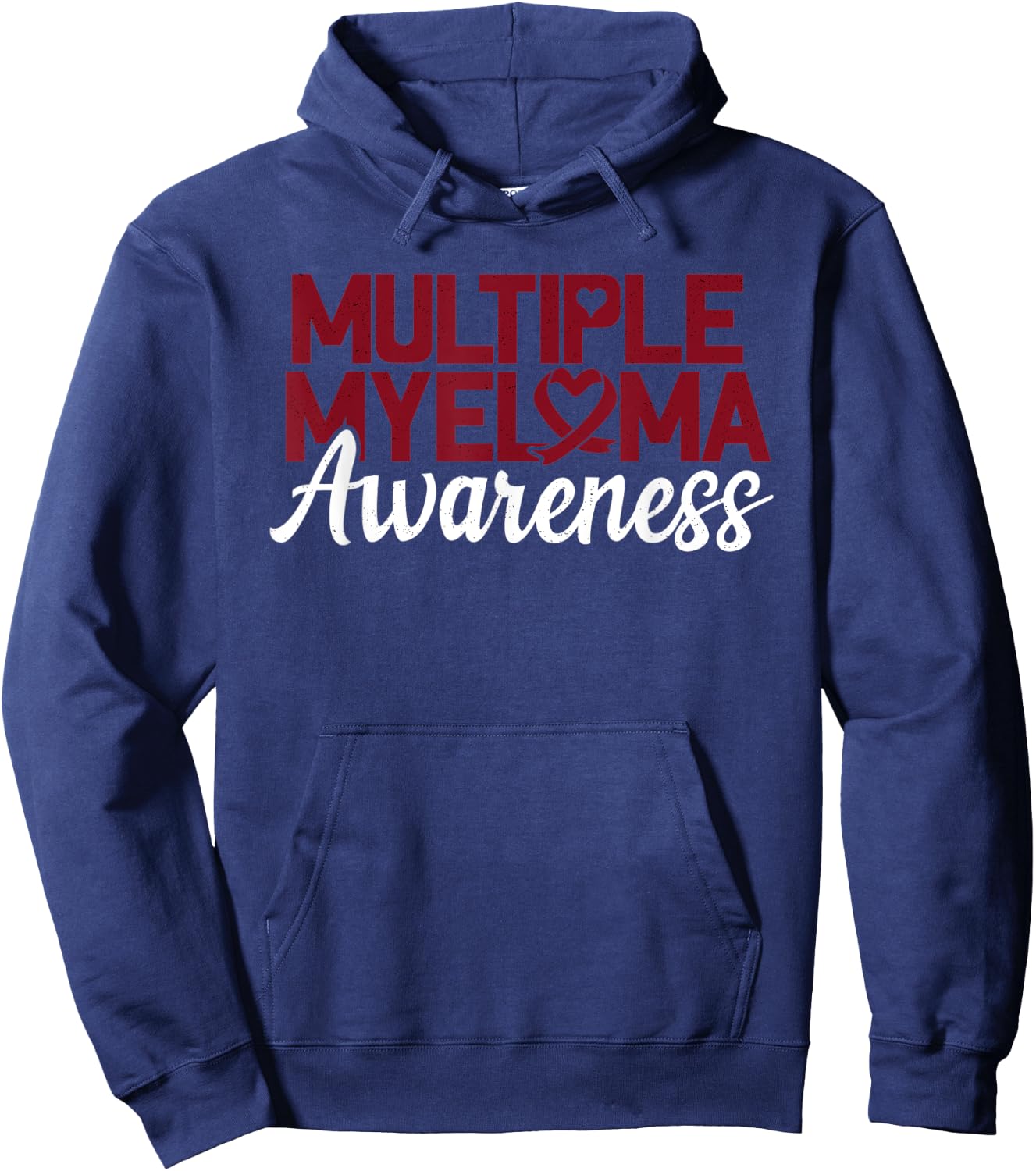 Multiple Myeloma Awareness Blood Cancer Burgundy Ribbon Hoodie - Hoodie | Navy