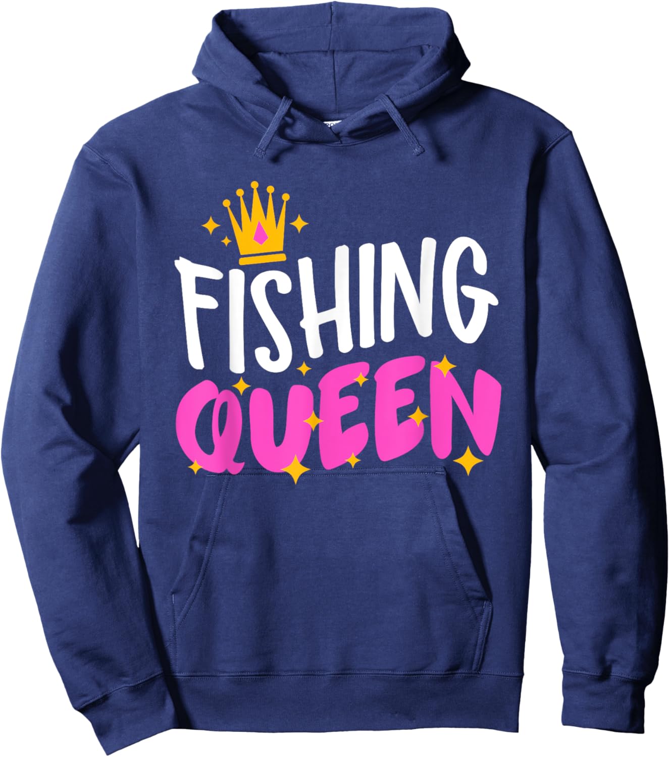 Fishing Queen Funny Fisherman Aquatic Enthusiast Women Hoodie - Hoodie | Navy
