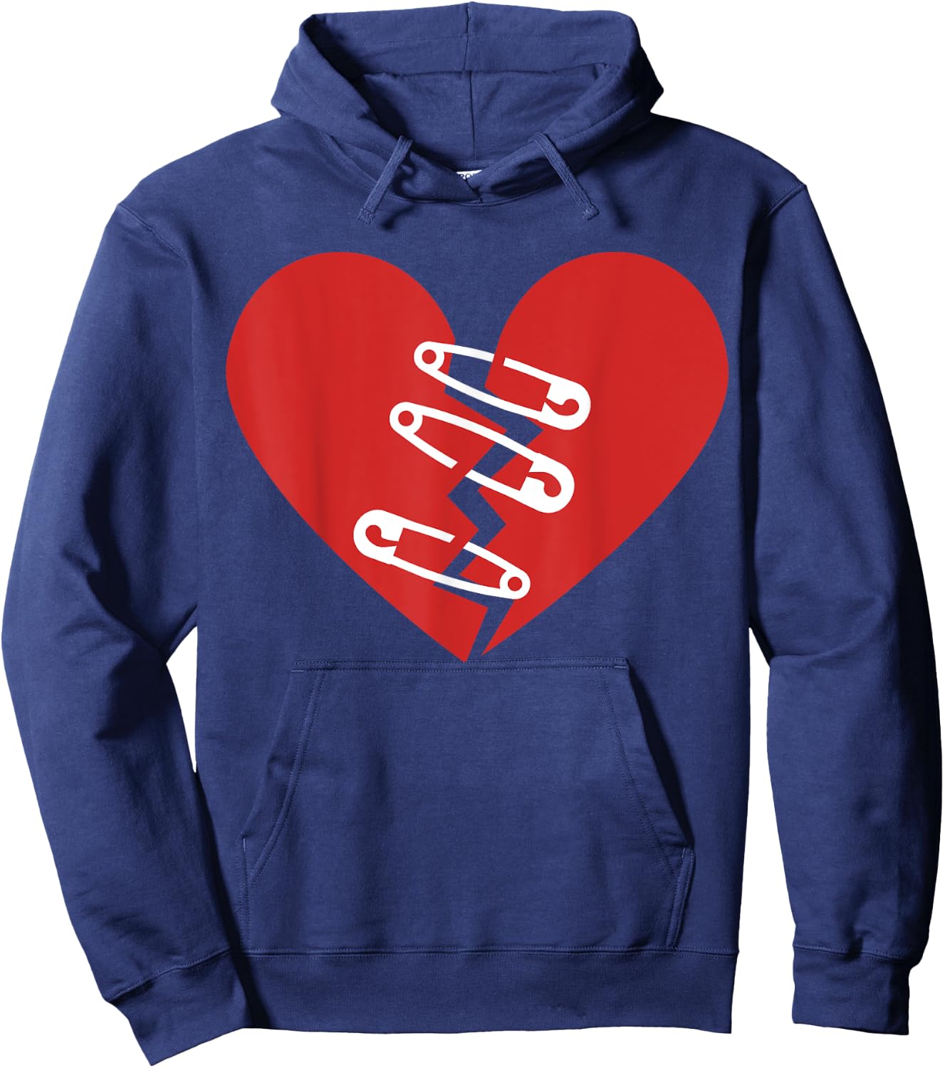 Broken Heart and Safety Pins Heartbreak For Funny Women's Hoodie - Hoodie | Navy