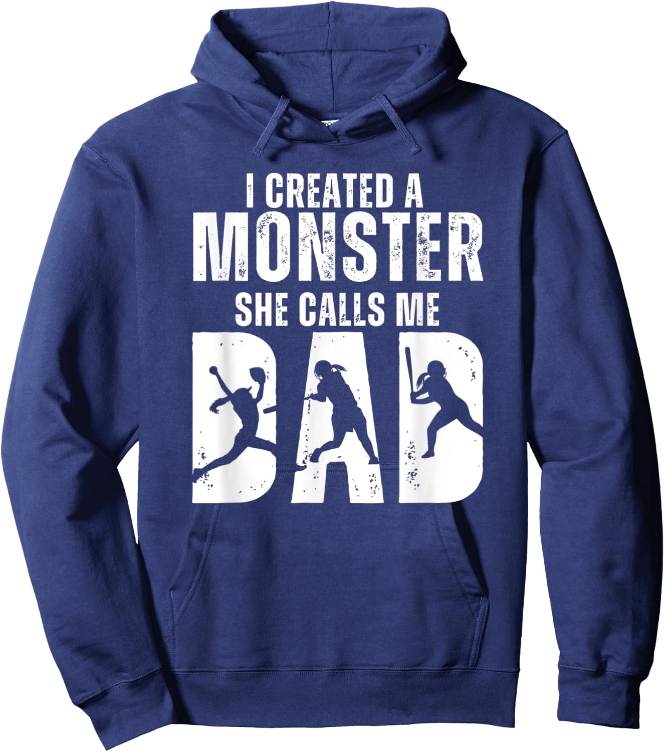 Funny Softball I Created A Monster She Calls Me Dad Hoodie - Hoodie | Navy