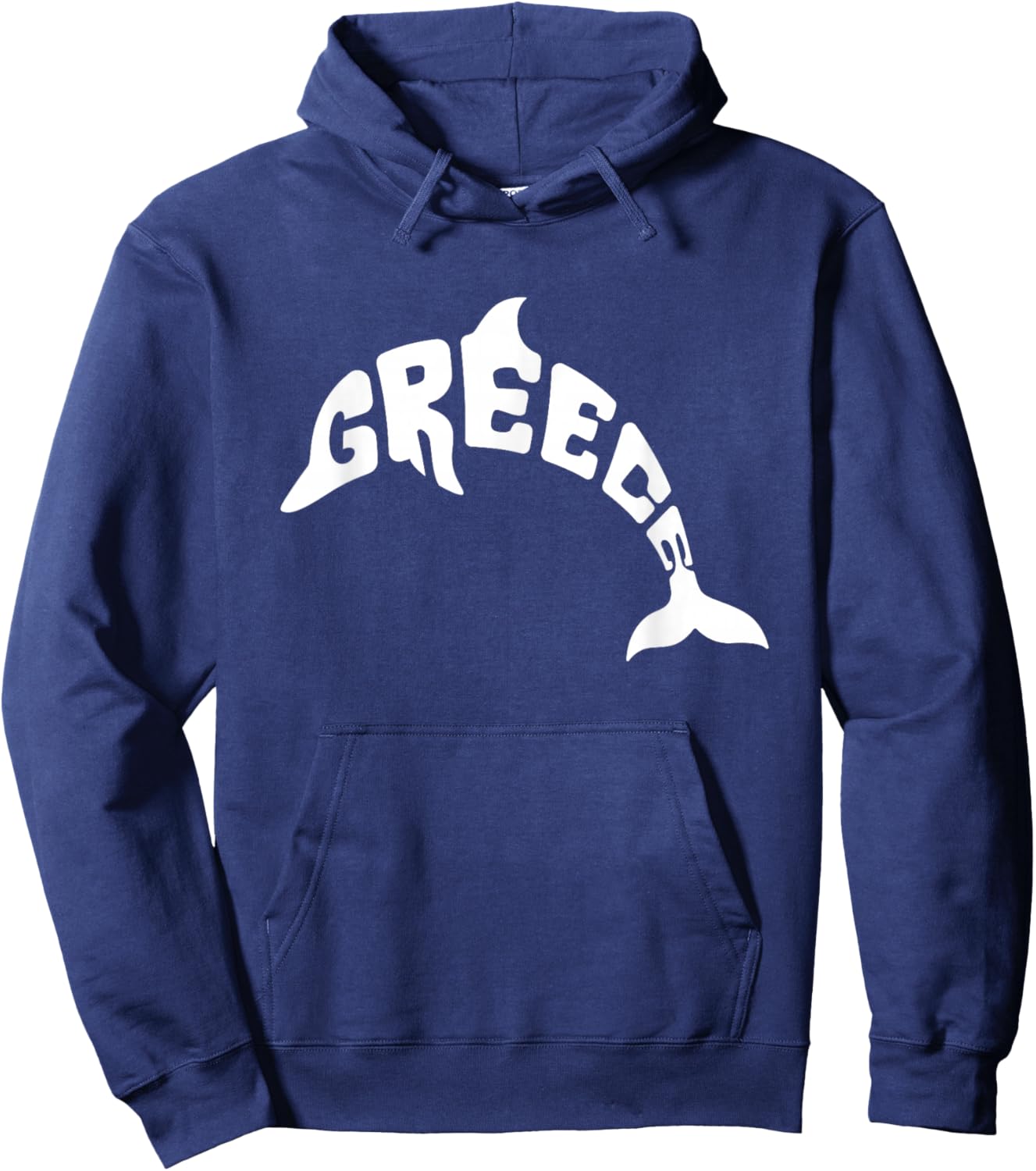 Greece Dolphin Word Art - Cute Animal Hoodie - Hoodie | Navy