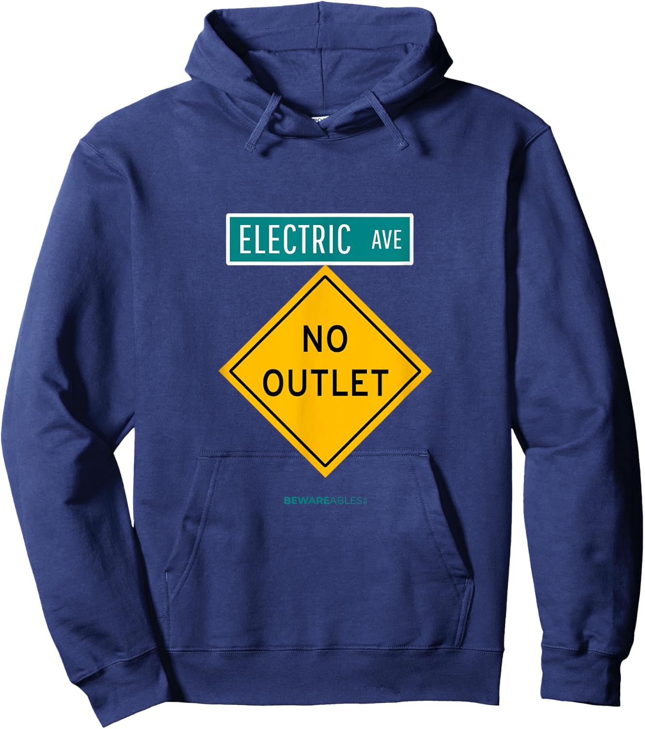 No outlet on an Avenue called Electric for EVs Funny Hoodie - Hoodie | Navy