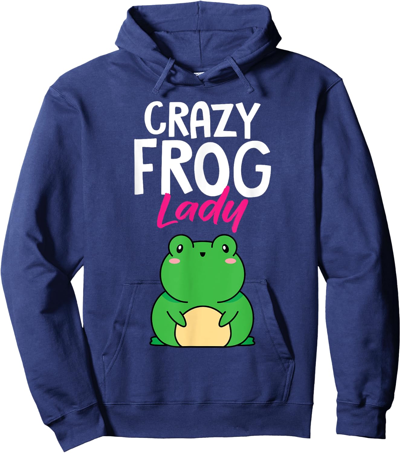 Funny Crazy Frog Lady Women Amphibian Herpetologist Hoodie - Hoodie | Navy