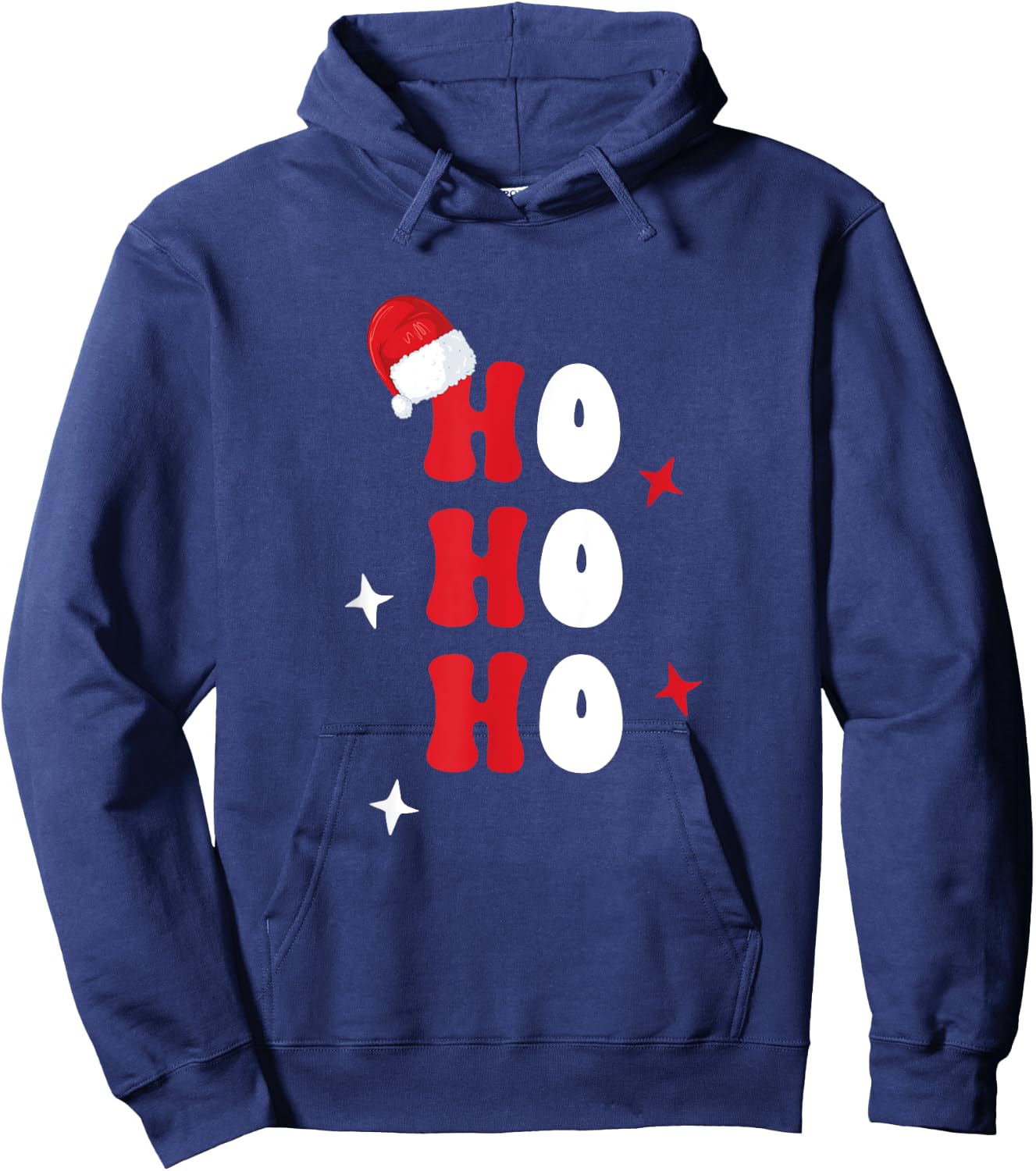 Ho Ho Ho Holiday Apparel, Hohoho Christmas Holiday Outfit Hoodie - Hoodie | Navy
