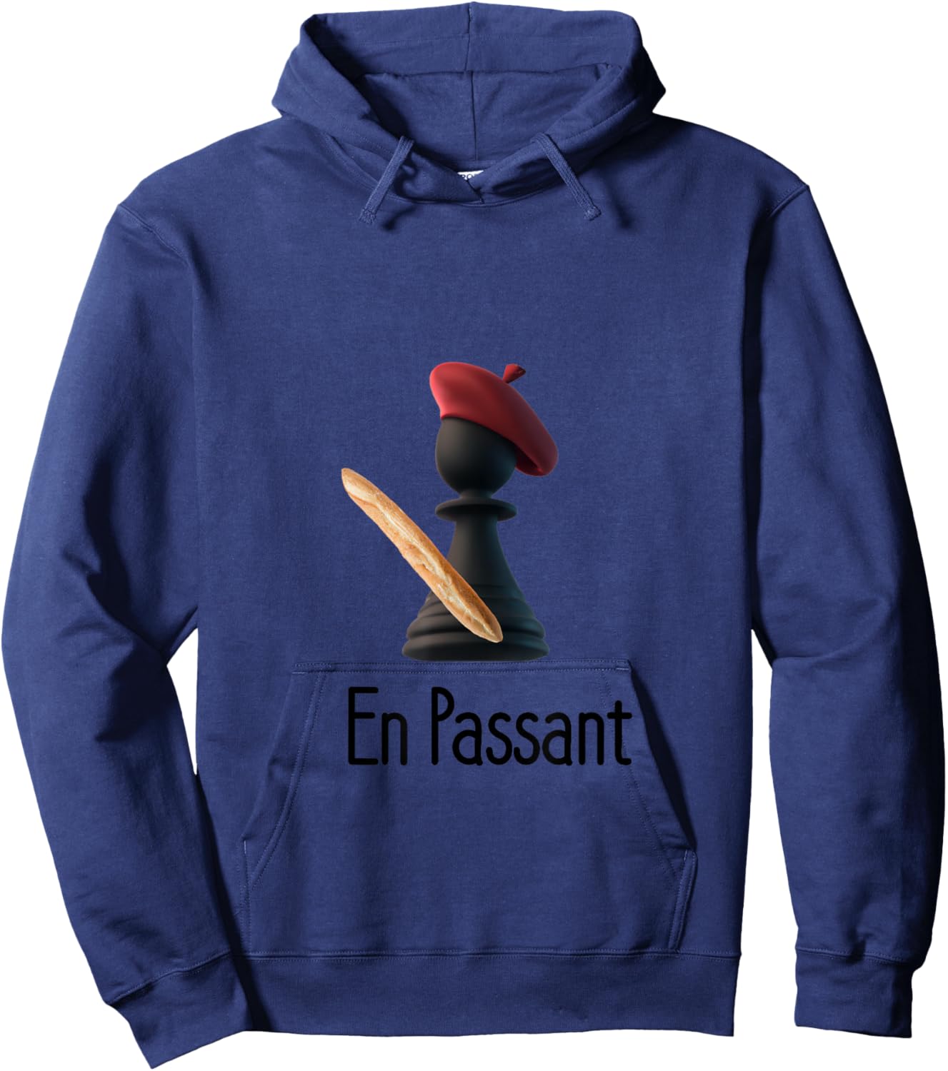ChessTees En Passant Checkmate Chess Themed , -Adults, Grey, Small, Short Sleeve Hoodie - Hoodie | Navy