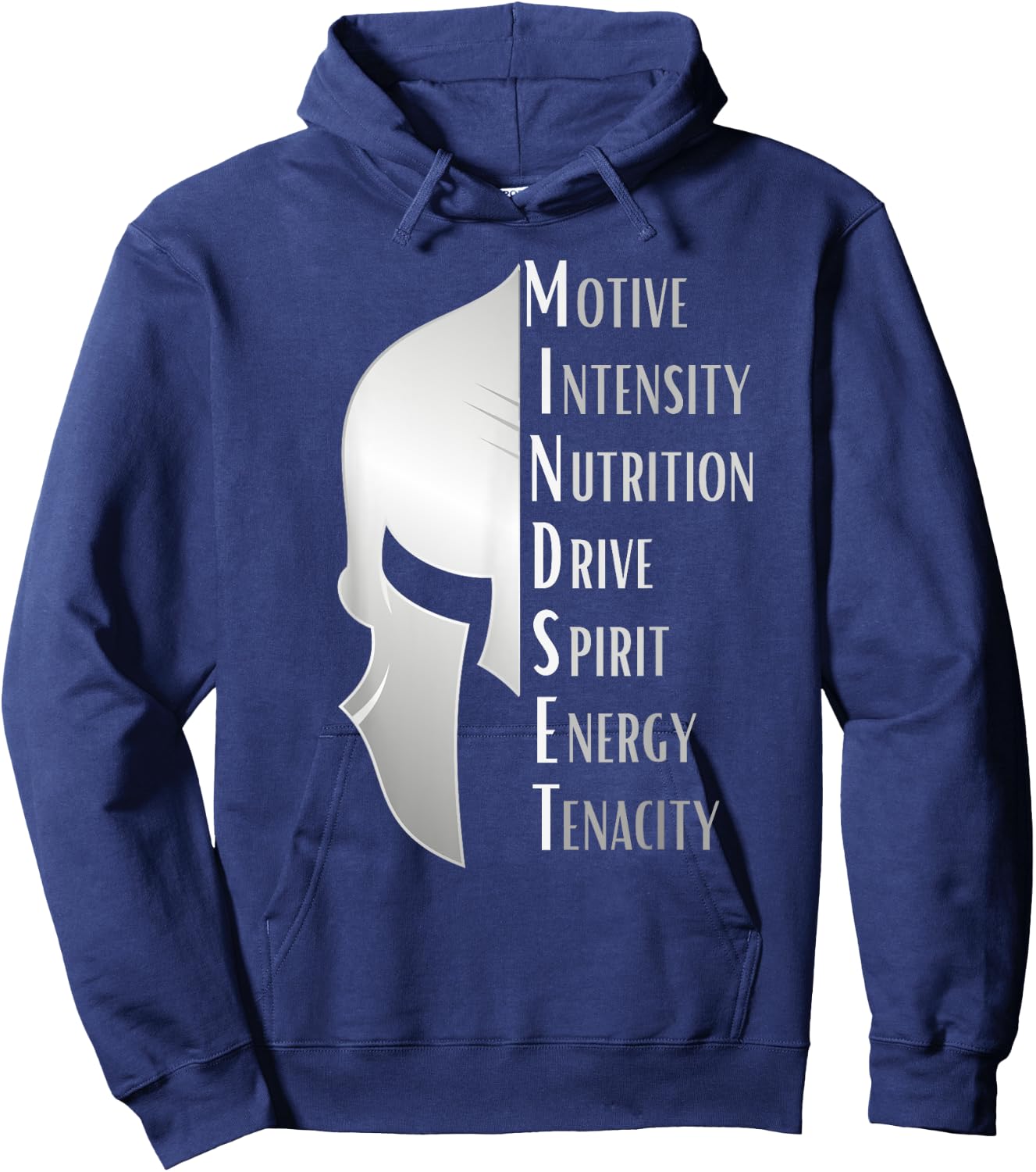 Spartan Mindset Motivational Inspirational Quote Graphic Hoodie - Hoodie | Navy