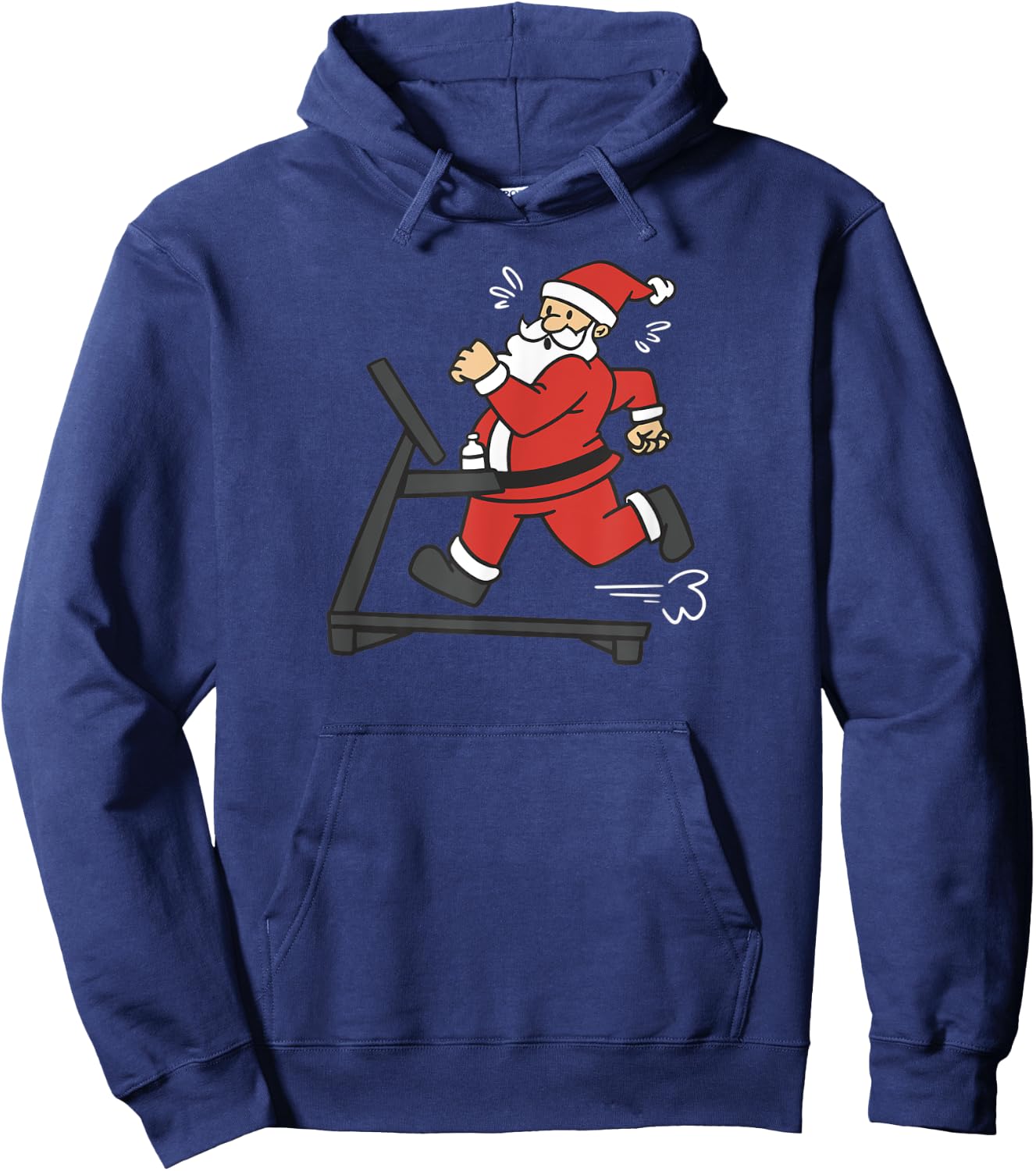 Santa Claus Treadmill Christmas Cardio Calories Fitness Fun Hoodie - Hoodie | Navy