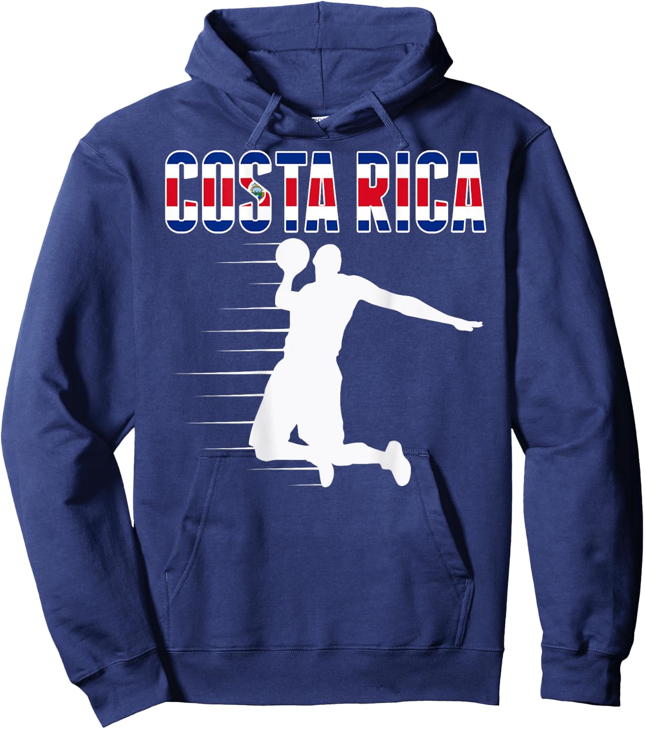 Costa Rica Basketball Fans Jersey - Costa Rican Flag Sport Hoodie - Hoodie | Navy