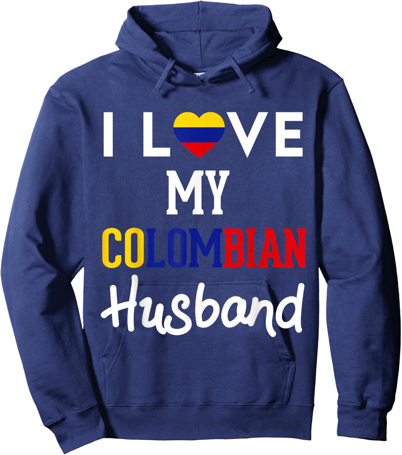 I Love My Colombian Husband Pride Colombia Flag Country Hoodie - Hoodie | Navy