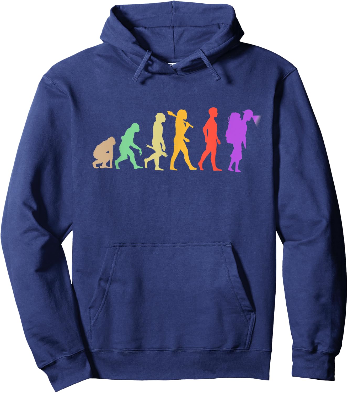 Human Evolution Cave Hiking Spelunking Caving Caver Hoodie - Hoodie | Navy
