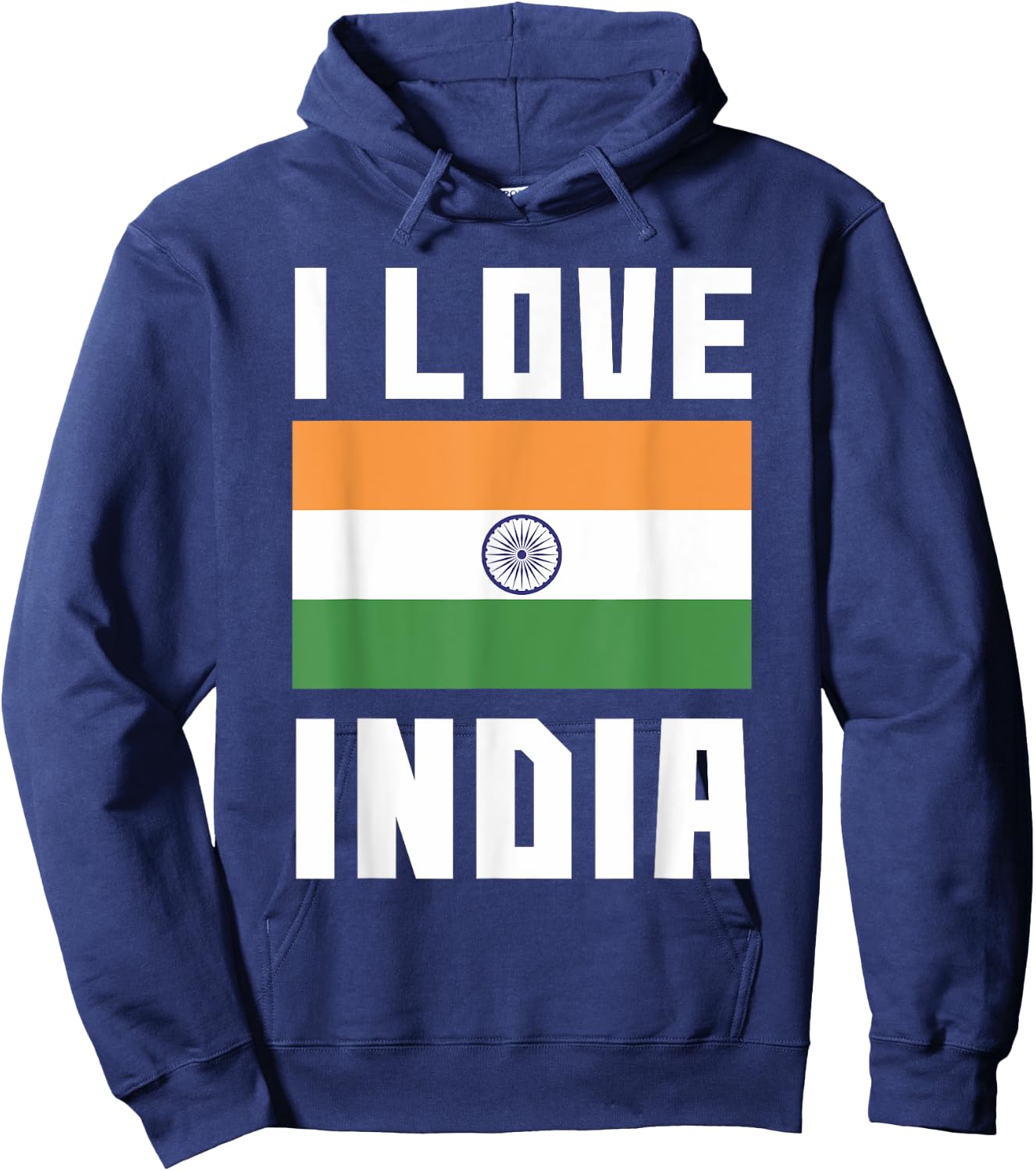 I Love India I Heart India Family Travel India Flag Hoodie - Hoodie | Navy