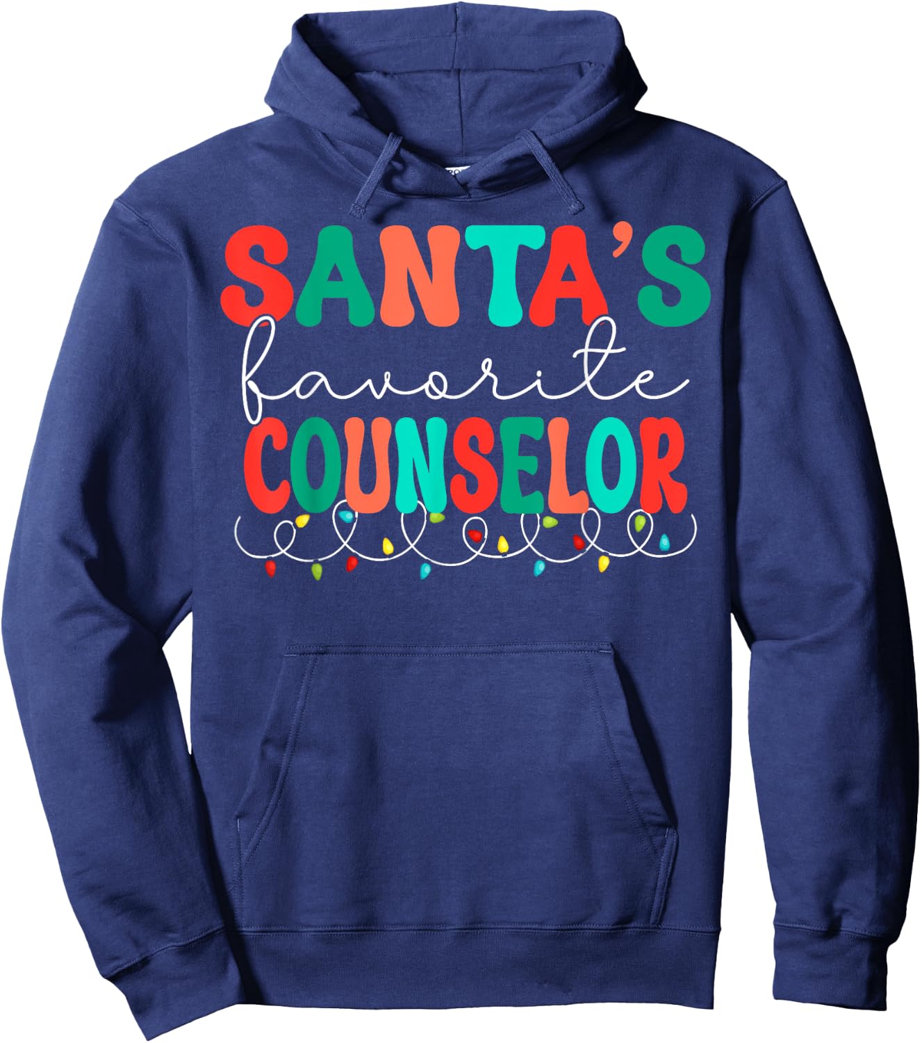 Santas Favorite Counselor Retro Christmas School Counselor Hoodie - Hoodie | Navy