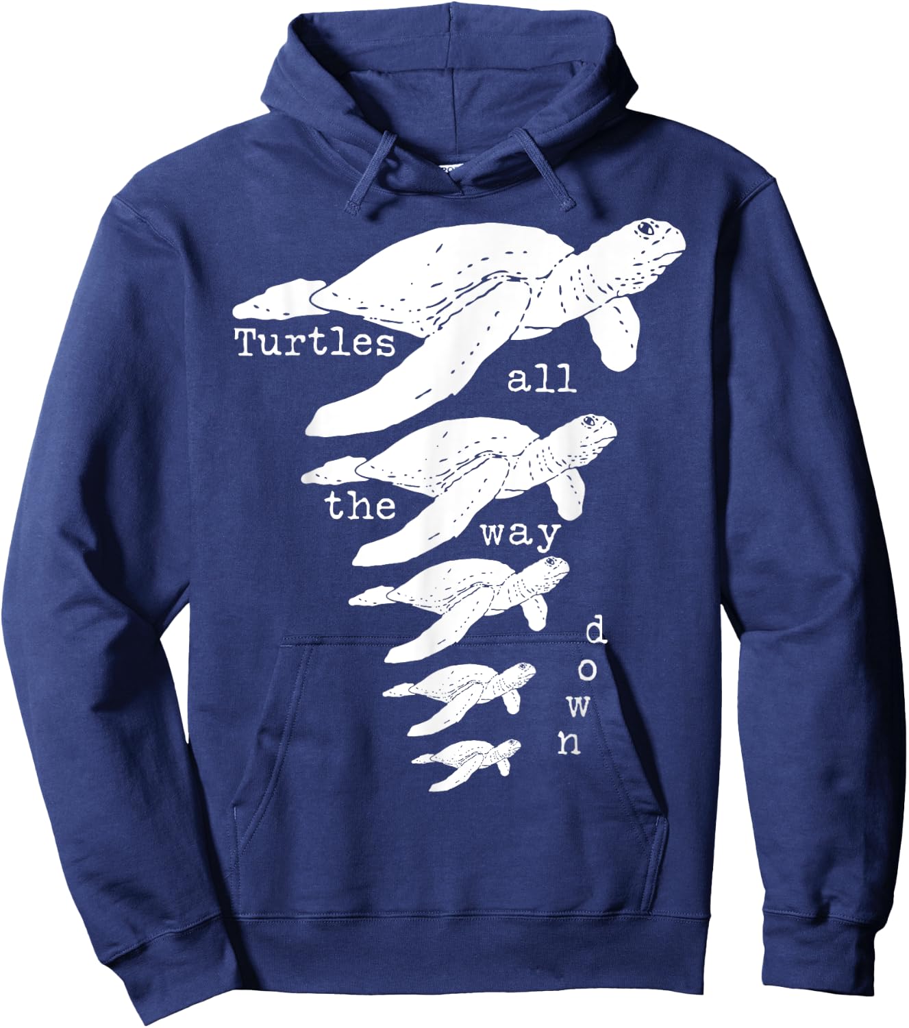 Funny Turtles All The Way Down Christian Apologetics Hoodie - Hoodie | Navy