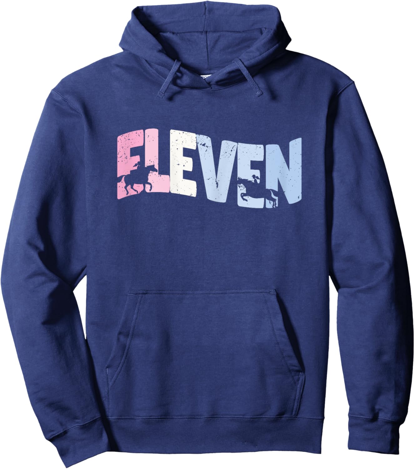 11 Year Old Cute Horse Riding Birthday Girl 11th B-day Hoodie - Hoodie | Navy