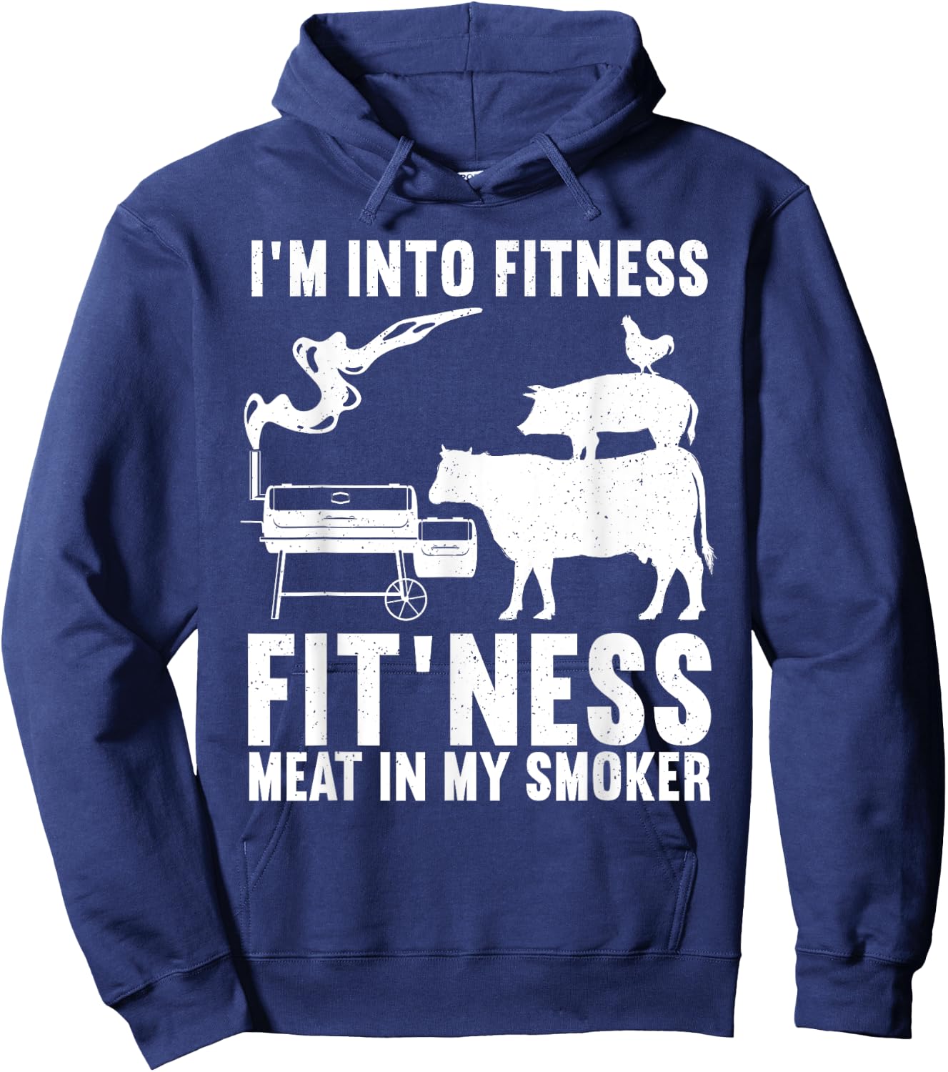 Funny BBQ Meat Smoking Art Women Barbeque Griller Hoodie - Hoodie | Navy