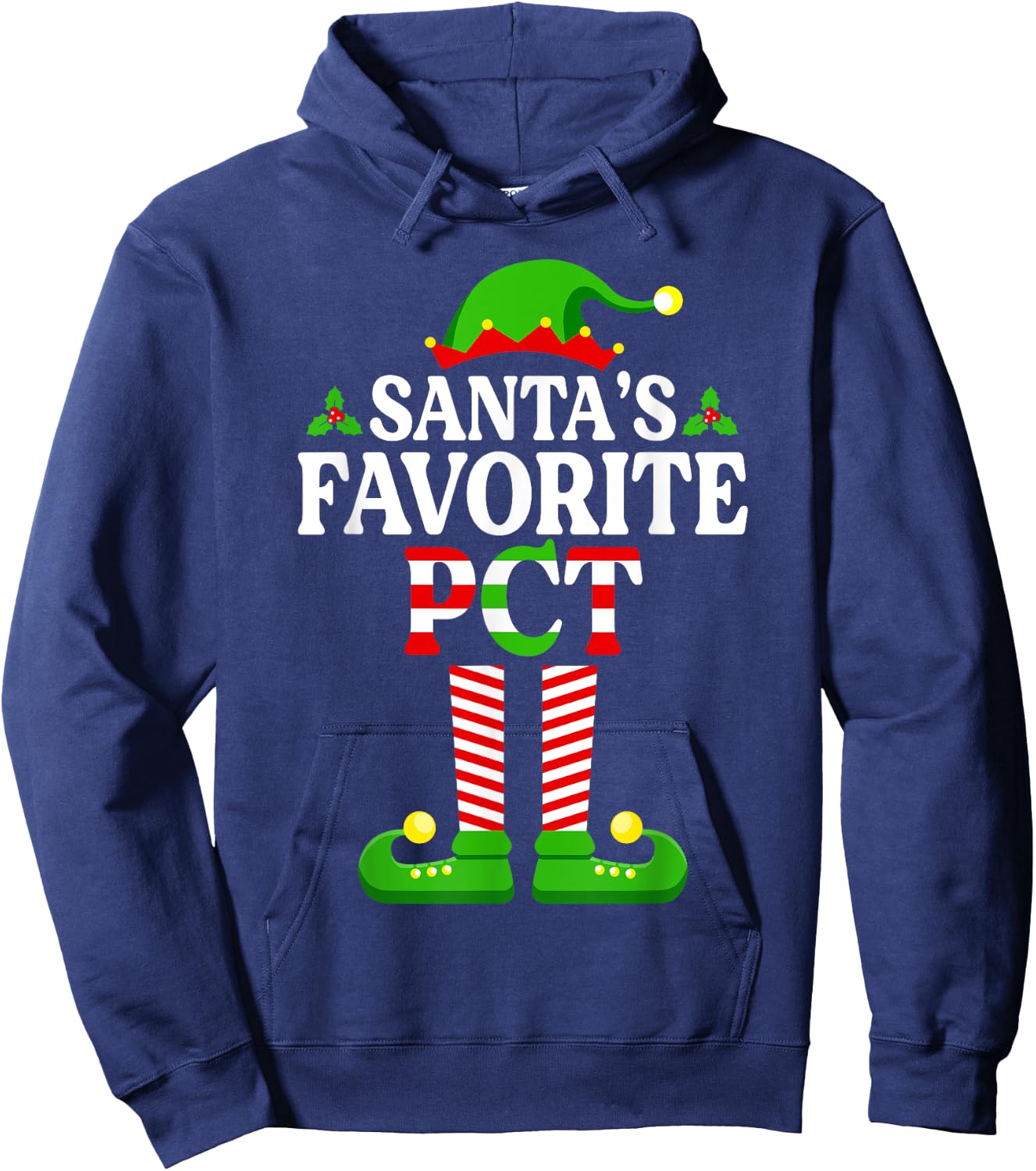 Santa's Favorite PCT Shirt Patient Care Technician Christmas Hoodie - Hoodie | Navy