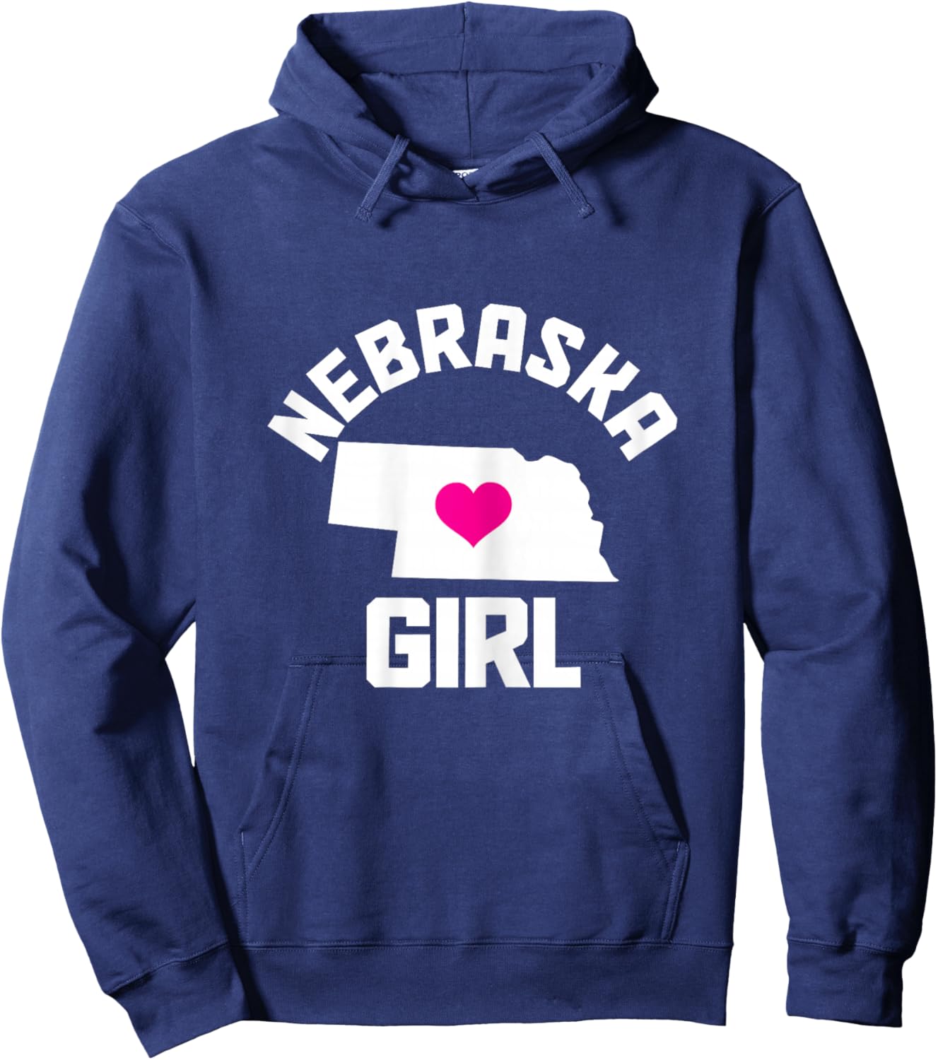 Nebraska Girls' Heart State Map Hoodie - Hoodie | Navy