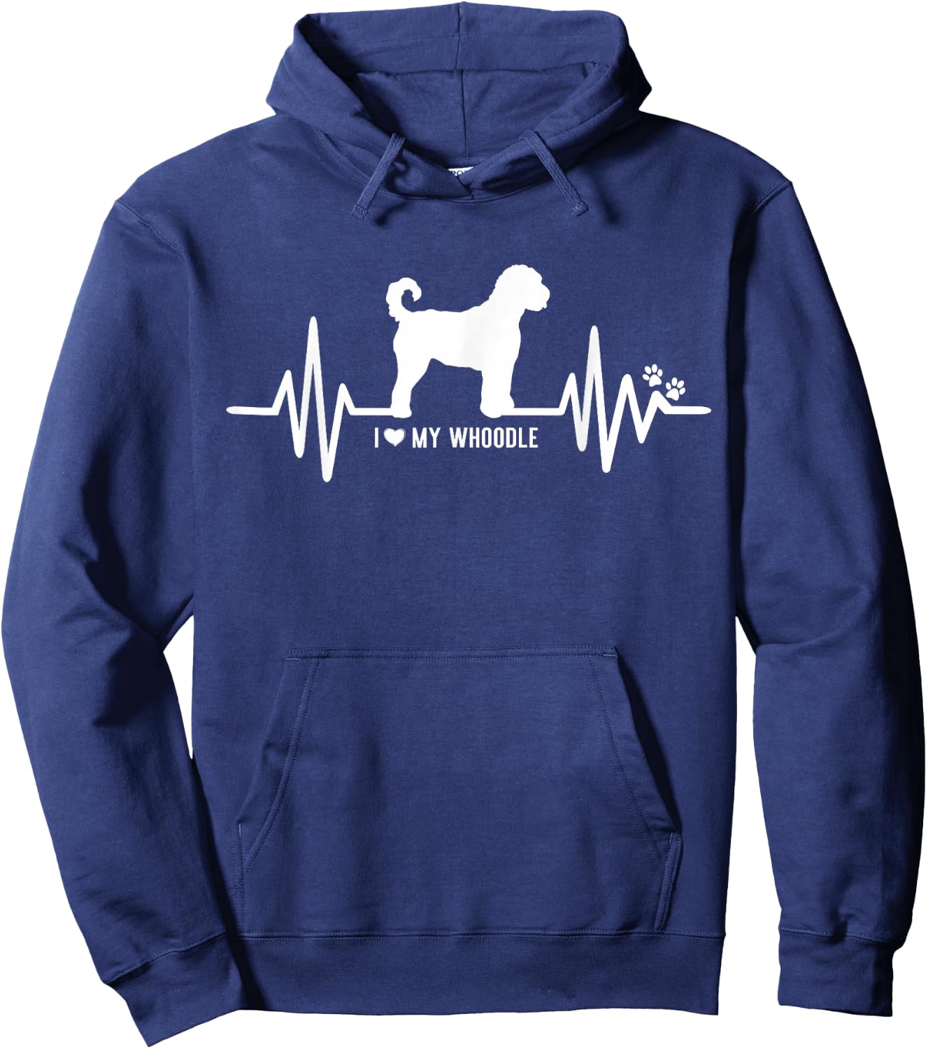 Whoodle Heart Beat EKG Pulse Design For Dog Lovers Men Women Girls Kids Hoodie - Hoodie | Navy