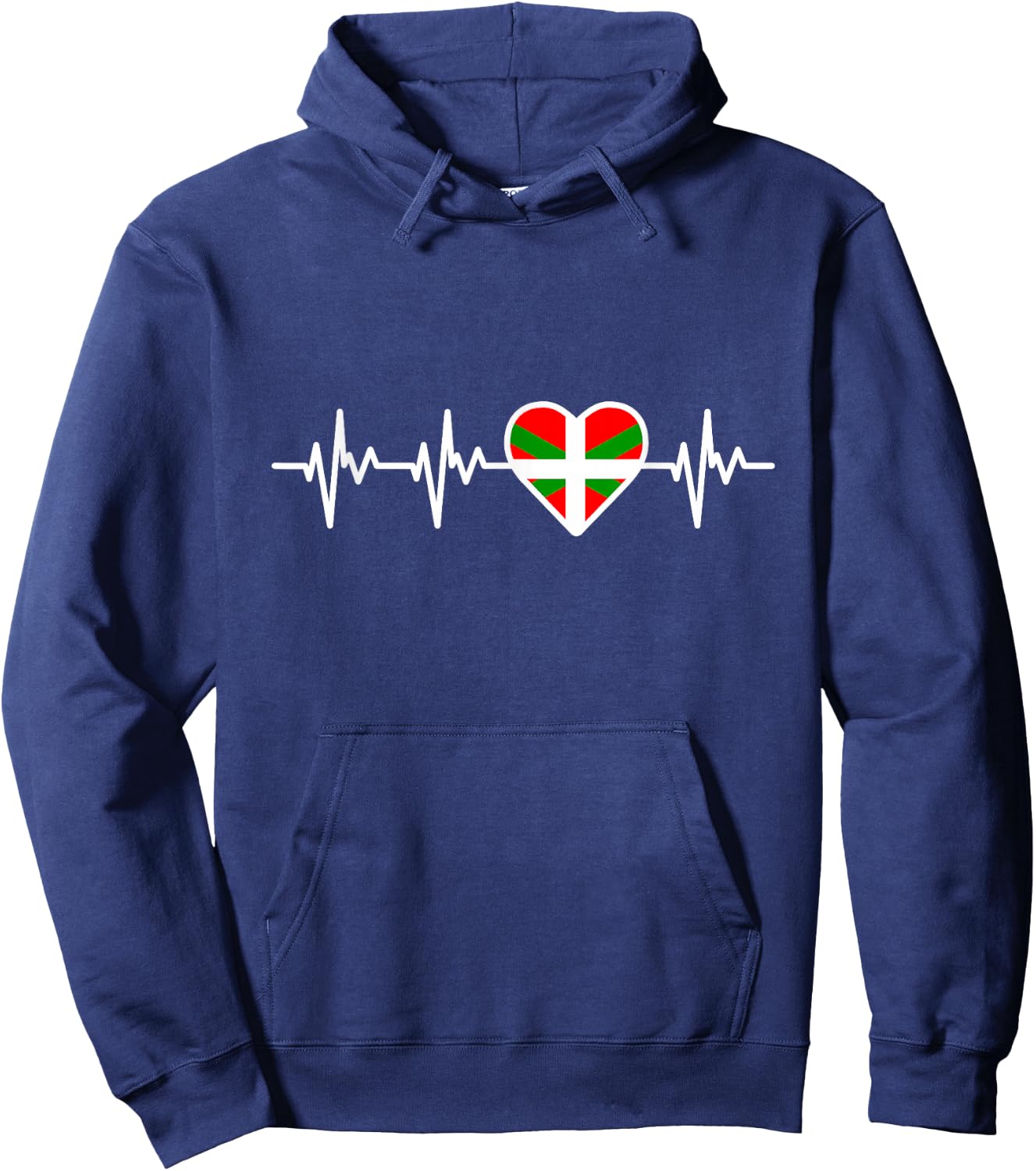 Basque Country Flag Heartbeat Basques Hoodie - Hoodie | Navy