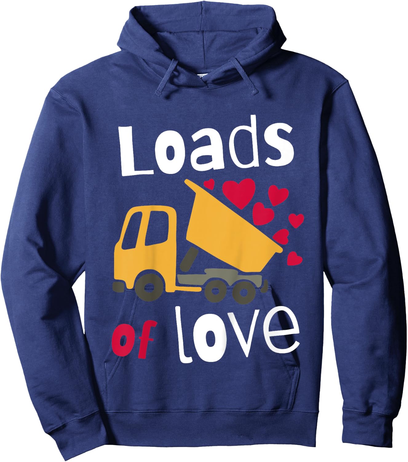 Kids Kids Valentines Day Costume Construction Trucks Boys Toddler Hoodie - Hoodie | Navy