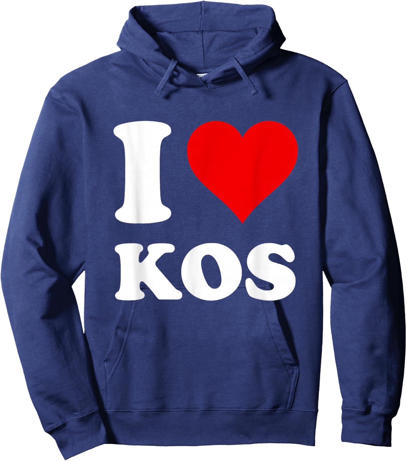 Red Heart I Love Kos Hoodie - Hoodie | Navy